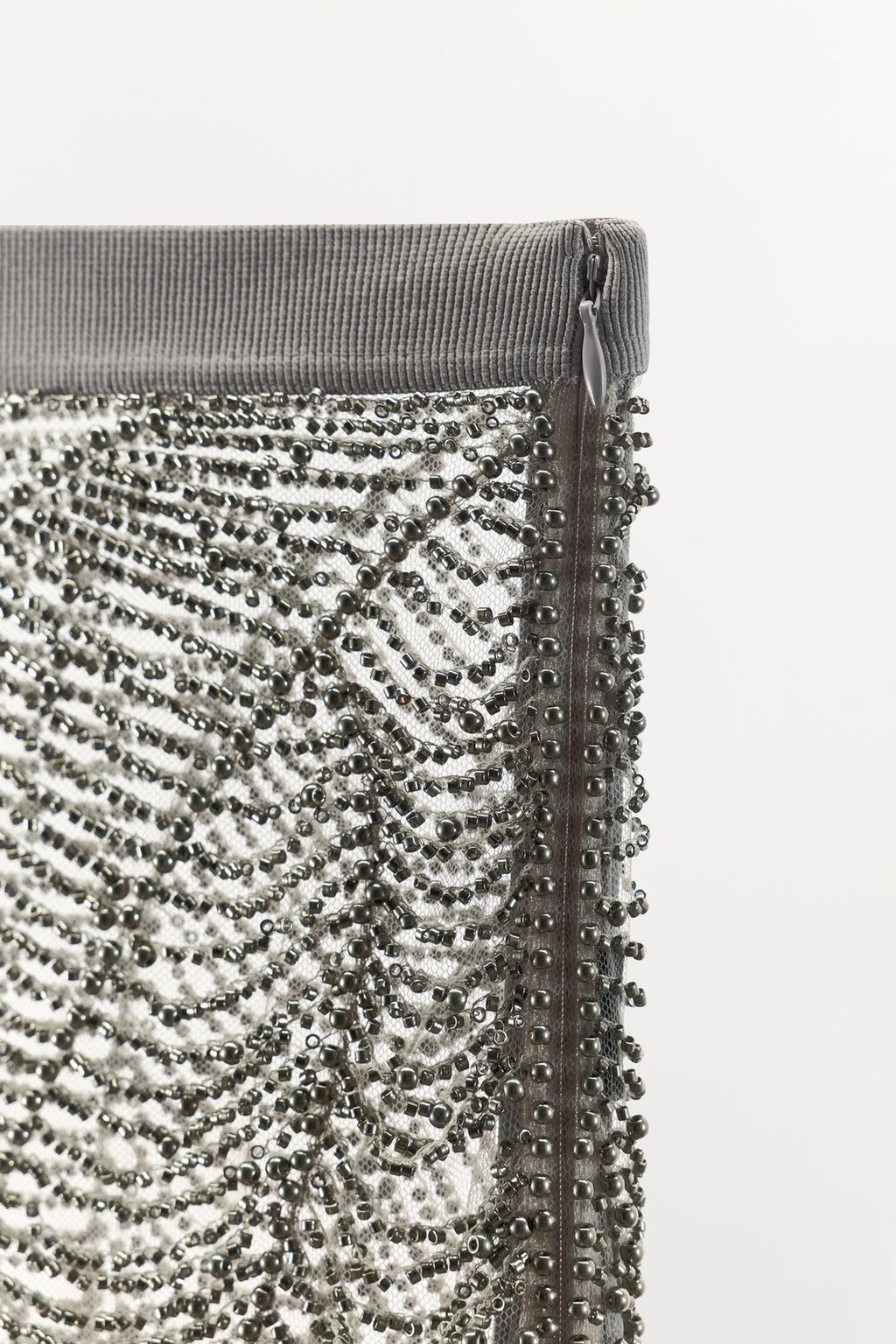 ПОЛУПРОЗРАЧНАЯ ЮБКА С БУСИНАМИ