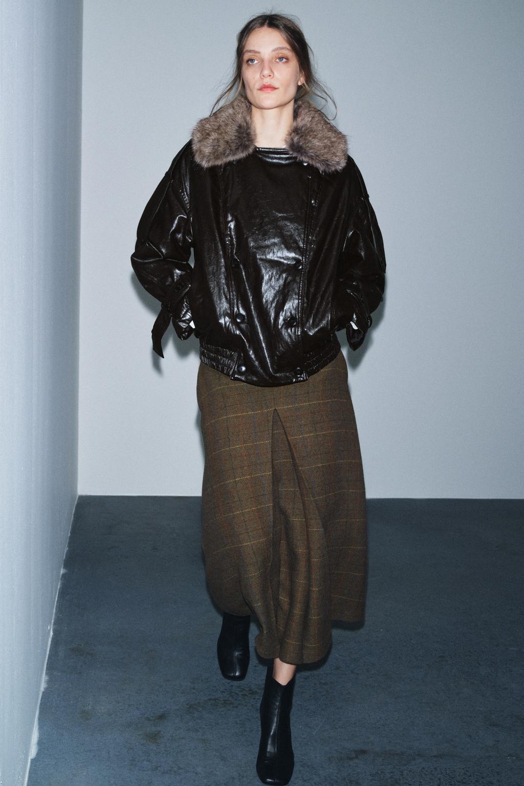 ЮБКА В КЛЕТКУ ИЗ ШЕРСТИ — ZW COLLECTION