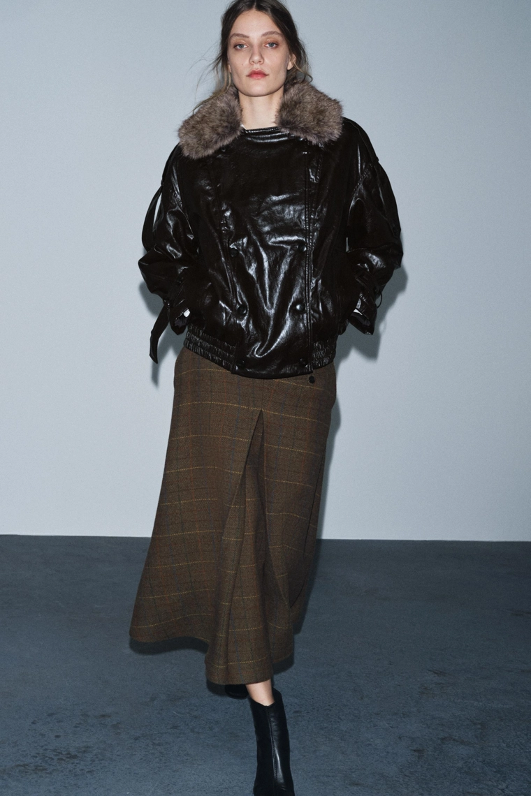 ЮБКА В КЛЕТКУ ИЗ ШЕРСТИ — ZW COLLECTION