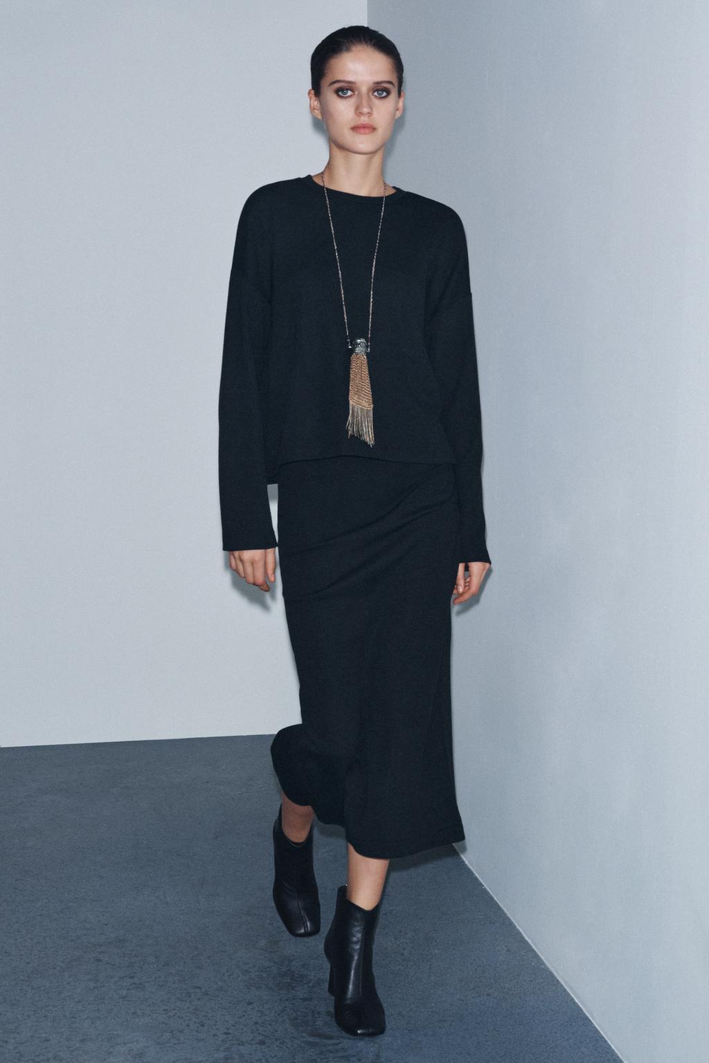 ЮБКА МИДИ ИЗ МЯГКОЙ ТКАНИ