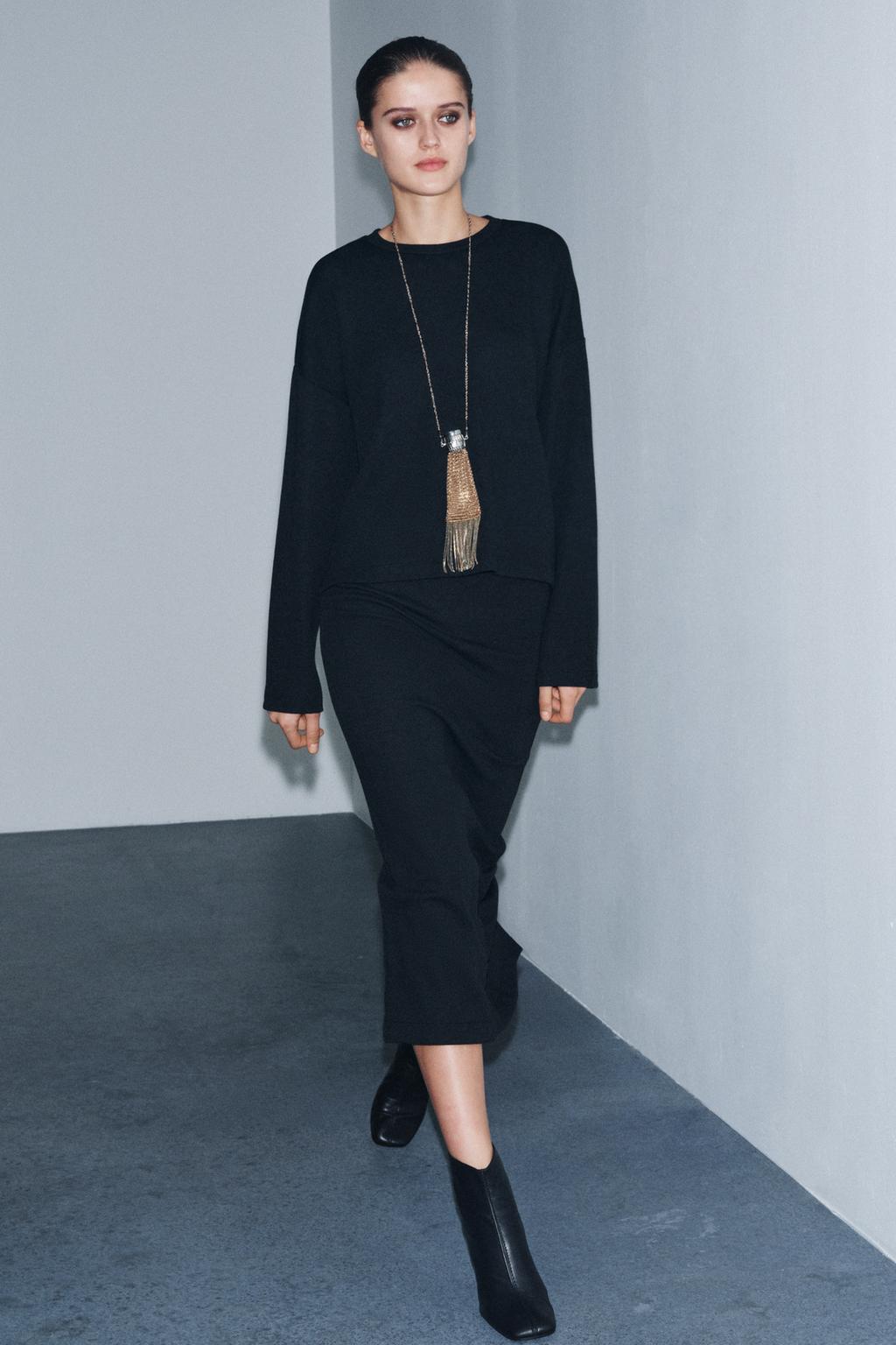 ЮБКА МИДИ ИЗ МЯГКОЙ ТКАНИ