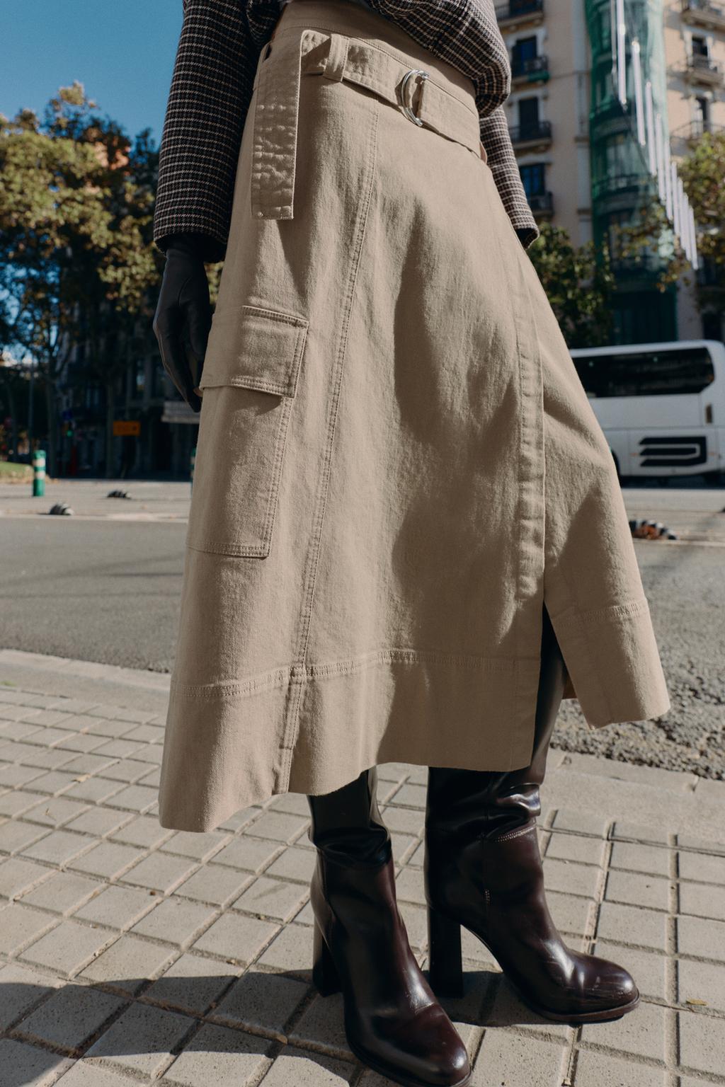 ЮБКА МИДИ КАРГО С РЕМНЕМ