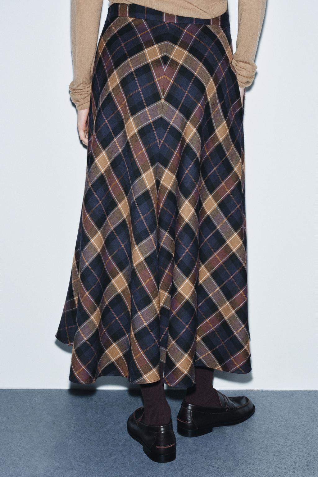 ШИРОКАЯ ЮБКА В КЛЕТКУ — ZW COLLECTION LIMITED EDITION