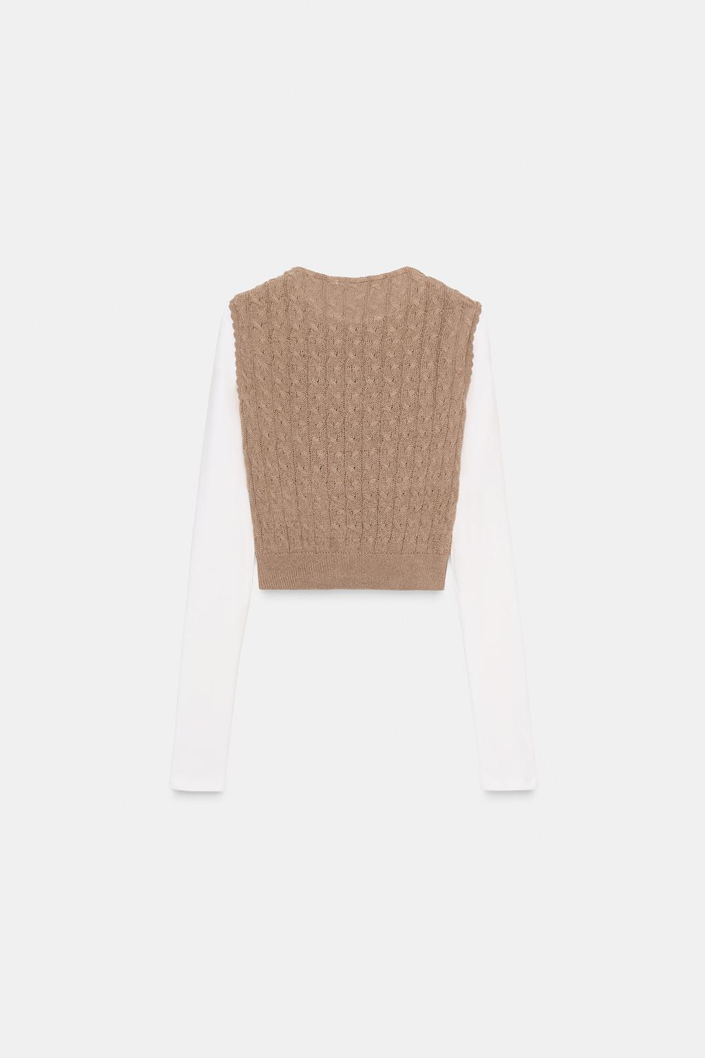 ФУТБОЛКА С КОМБИНИРОВАННЫМ ЖИЛЕТОМ