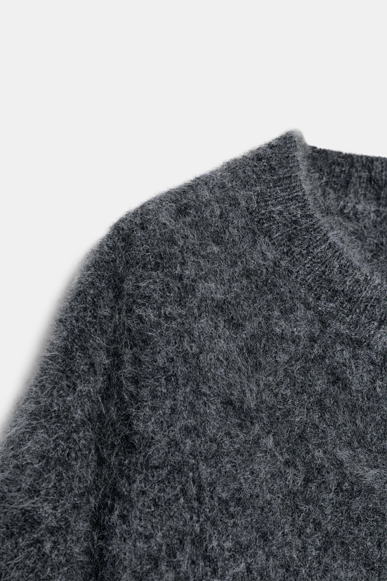 СВИТЕР ОВЕРСАЙЗ ИЗ 100% ШЕРСТИ С КОРОТКИМИ РУКАВАМИ