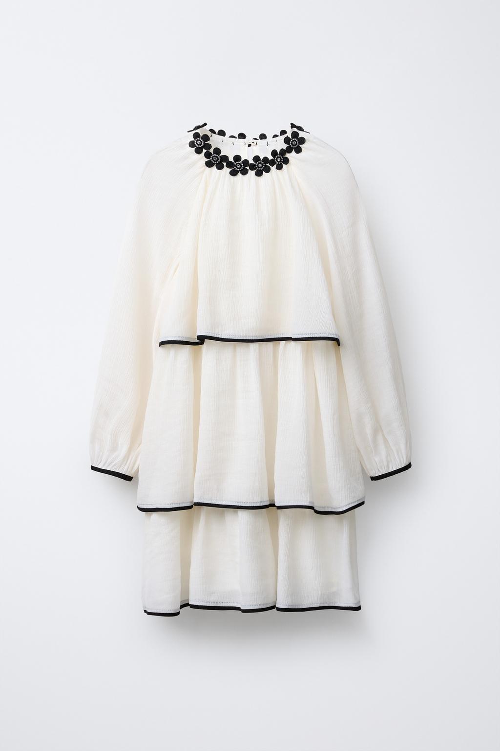 ЛЕГКОЕ ПЛАТЬЕ С ЦВЕТОЧНЫМ УКРАШЕНИЕМ