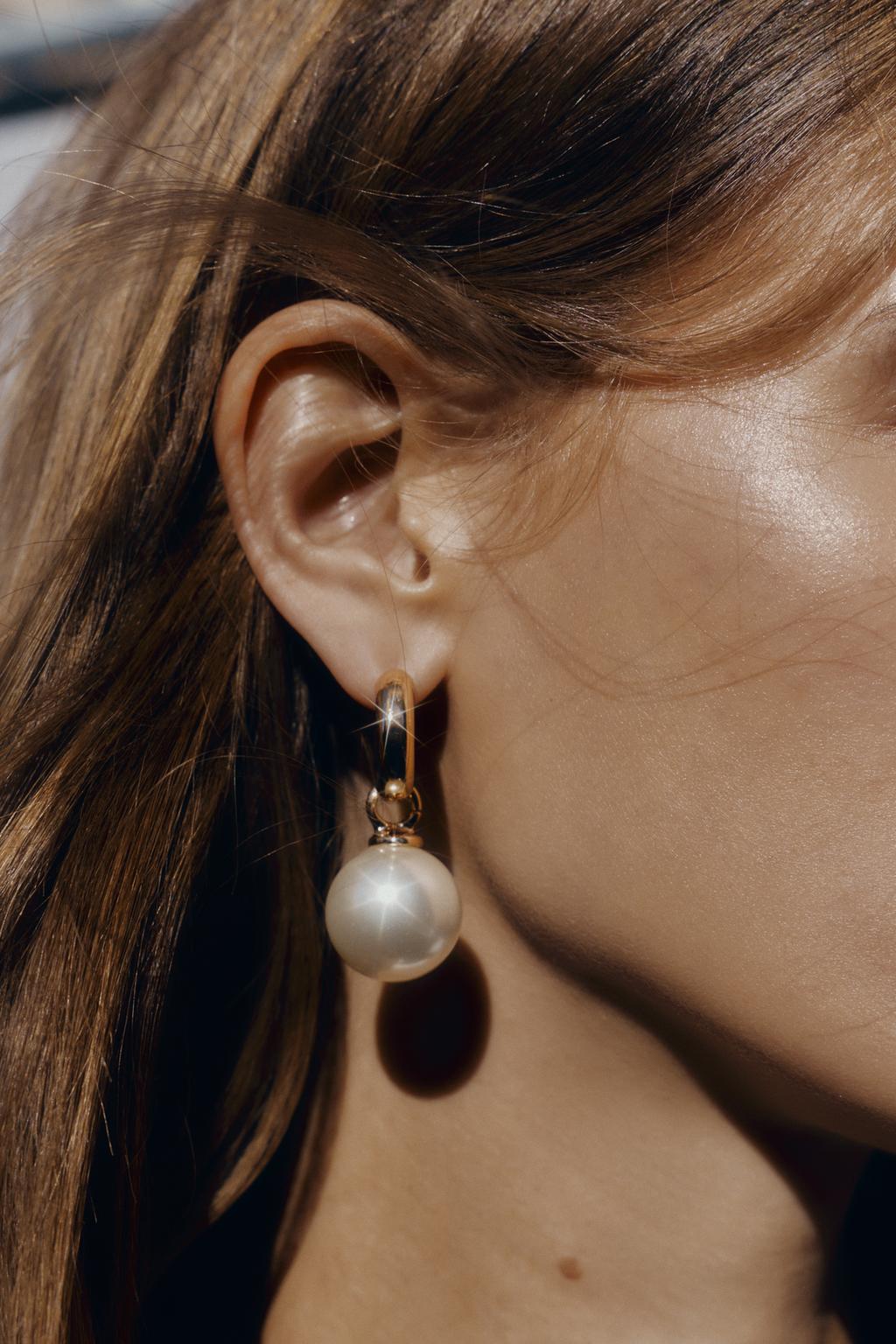 СЕРЬГИ-КОЛЬЦА С ЖЕМЧУГОМ