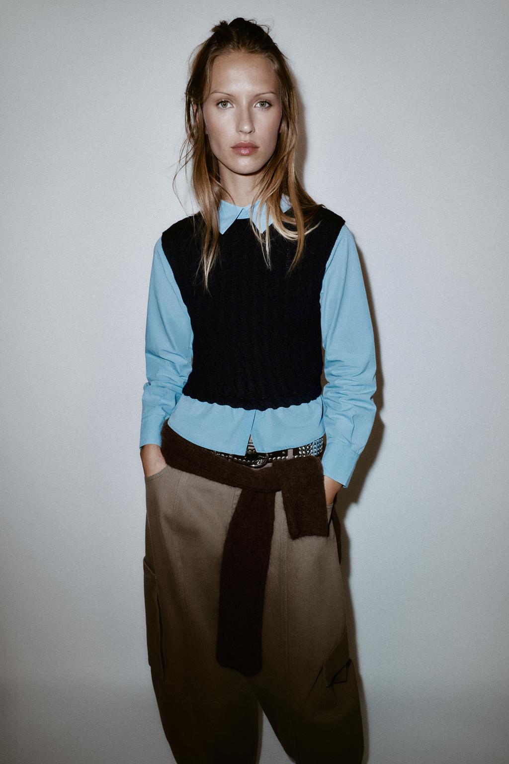 КОМБИНИРОВАННАЯ РУБАШКА ИЗ ПОПЛИНА