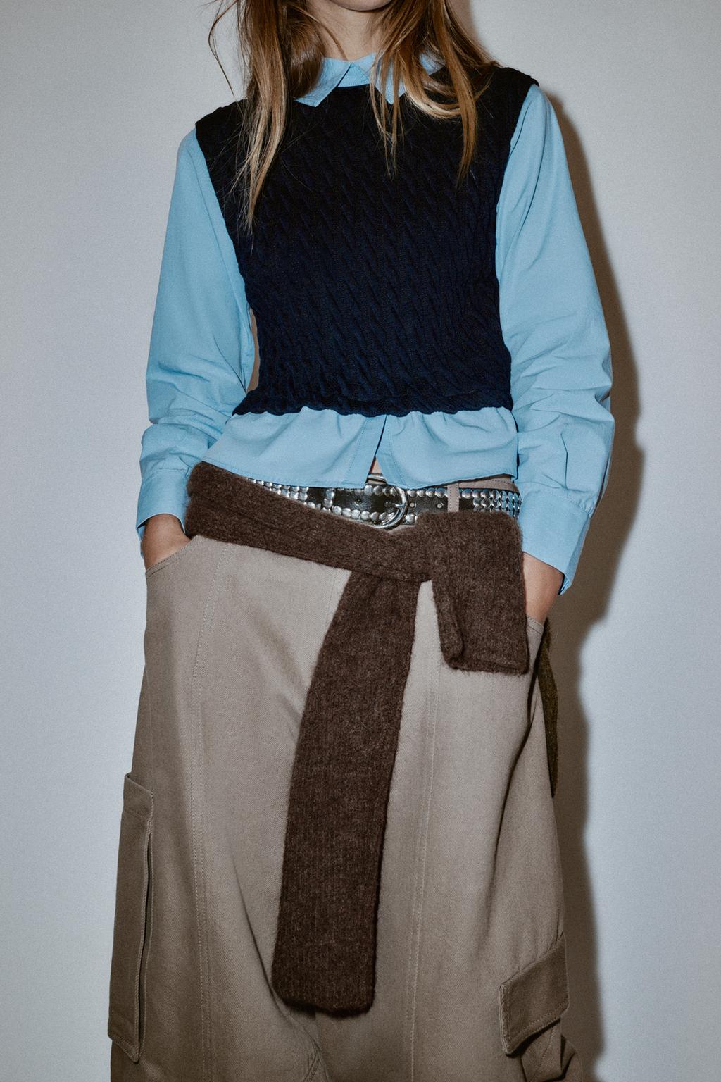 КОМБИНИРОВАННАЯ РУБАШКА ИЗ ПОПЛИНА