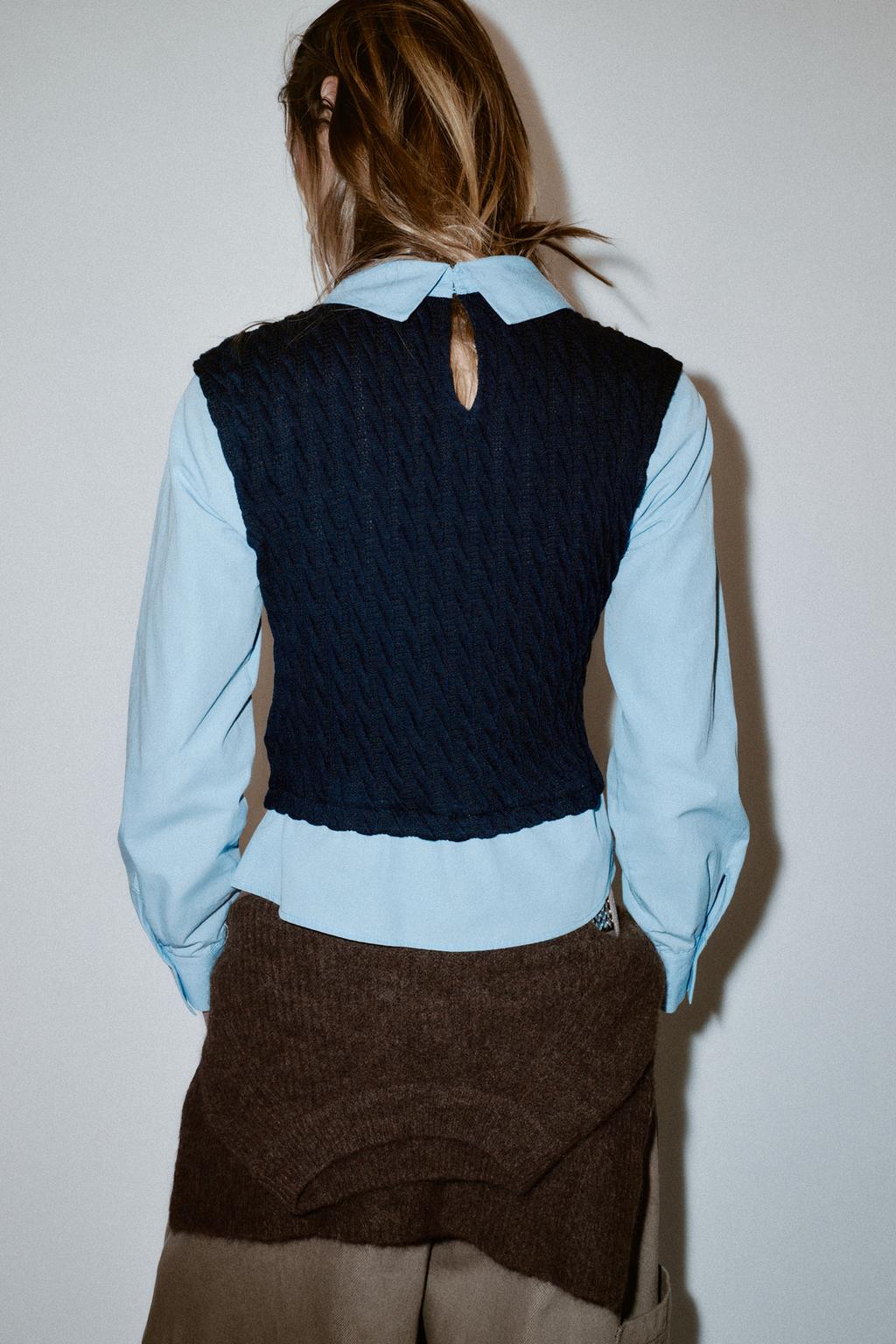 КОМБИНИРОВАННАЯ РУБАШКА ИЗ ПОПЛИНА