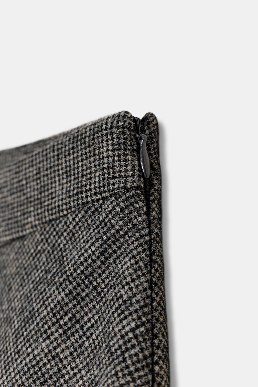 ЮБКА-КЕЙП В КЛЕТКУ ИЗ СМЕСОВОЙ ШЕРСТИ — ZW COLLECTION