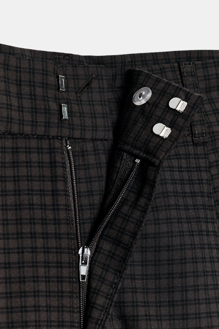 БРЮКИ В КЛЕТКУ С ЗАЩИПАМИ