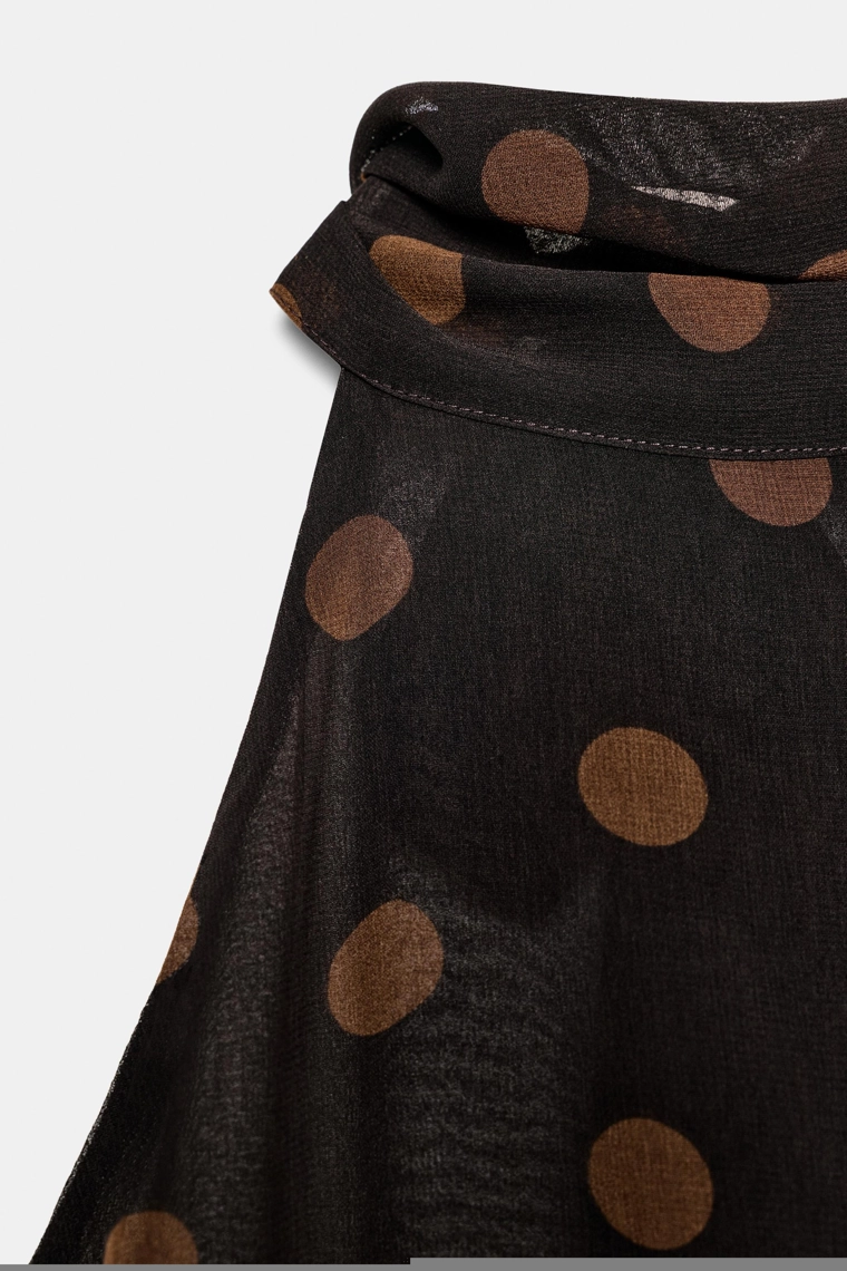 ТОП ИЗ ЖОРЖЕТА С ГОРЛОВИНОЙ ХАЛТЕР В ГОРОШЕК