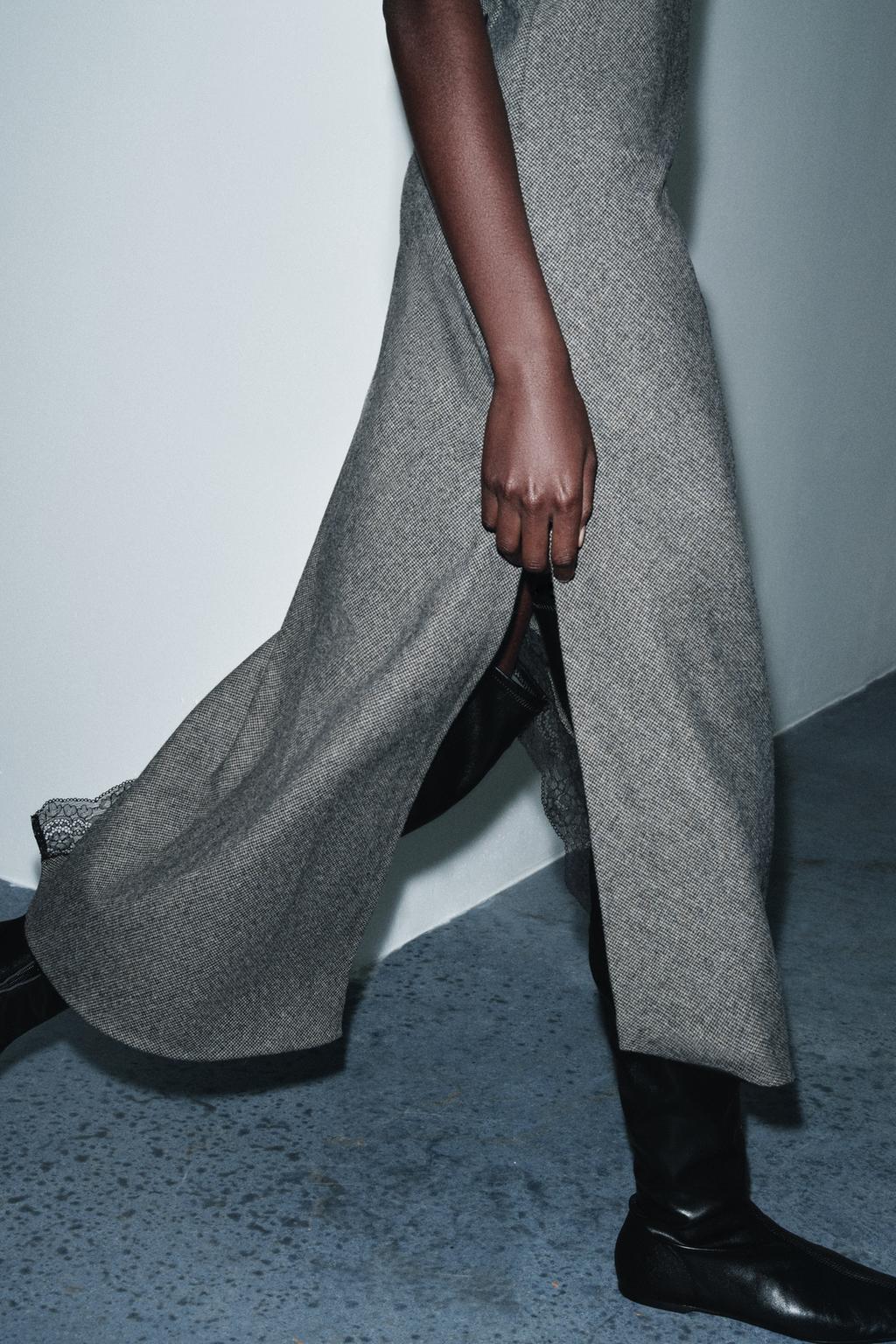 ПЛАТЬЕ ИЗ СМЕСОВОЙ ШЕРСТИ С КРУЖЕВОМ — ZW COLLECTION LIMITED EDITION