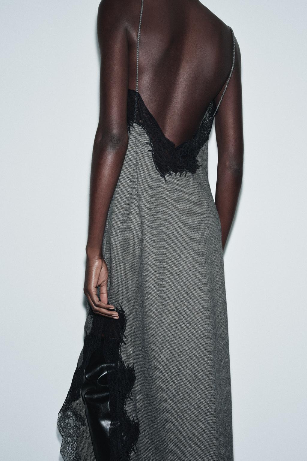 ПЛАТЬЕ ИЗ СМЕСОВОЙ ШЕРСТИ С КРУЖЕВОМ — ZW COLLECTION LIMITED EDITION