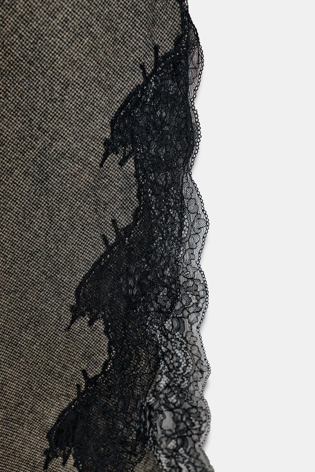 ПЛАТЬЕ ИЗ СМЕСОВОЙ ШЕРСТИ С КРУЖЕВОМ — ZW COLLECTION LIMITED EDITION