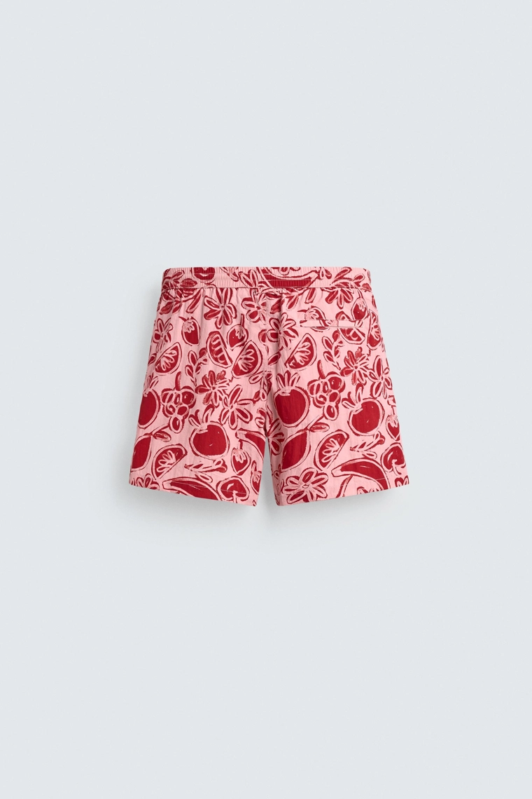 Плавательные трусы средней длины с фруктовым принтом
