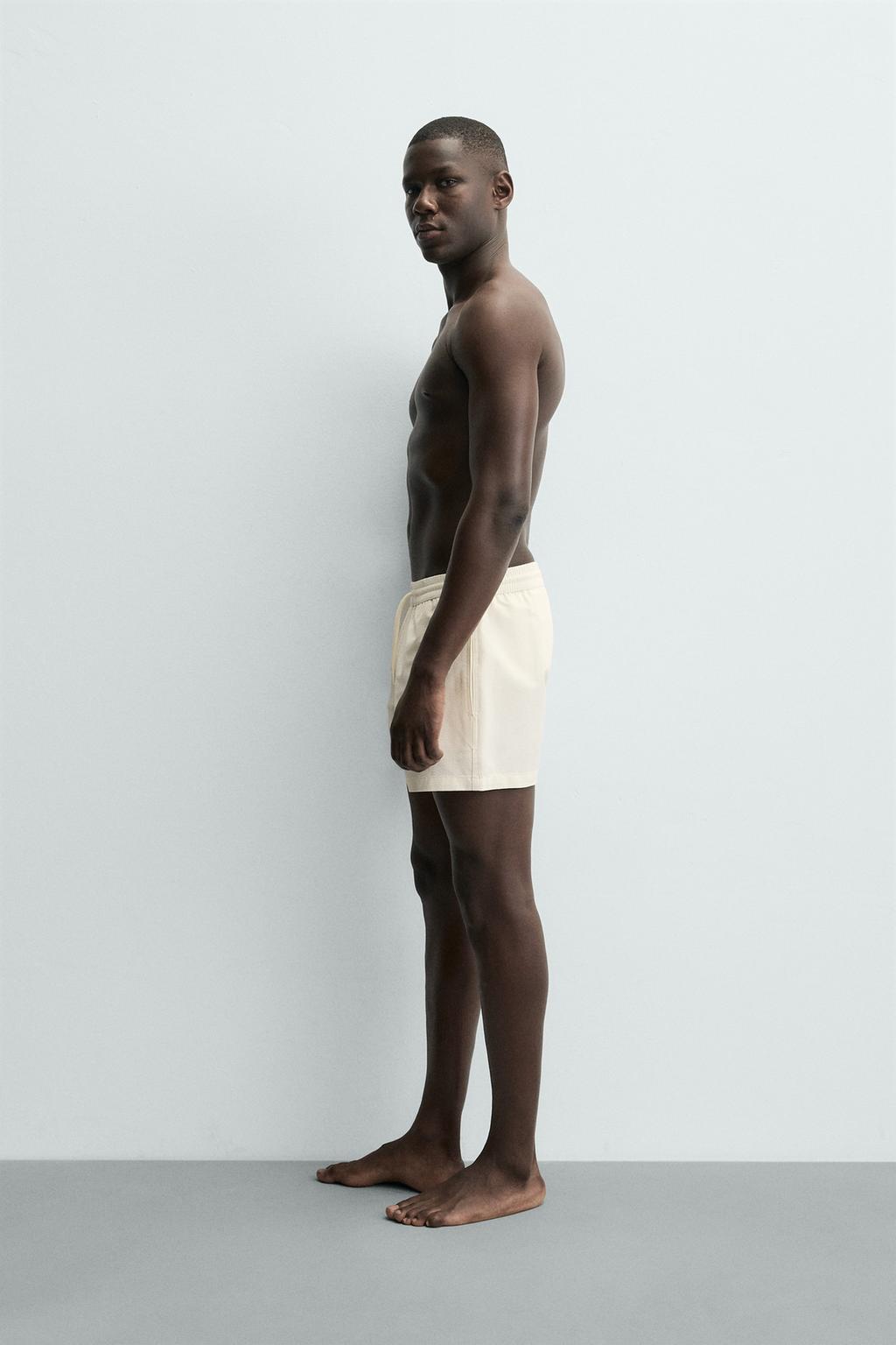 Полупрозрачные плавки из технической ткани средней длины zara