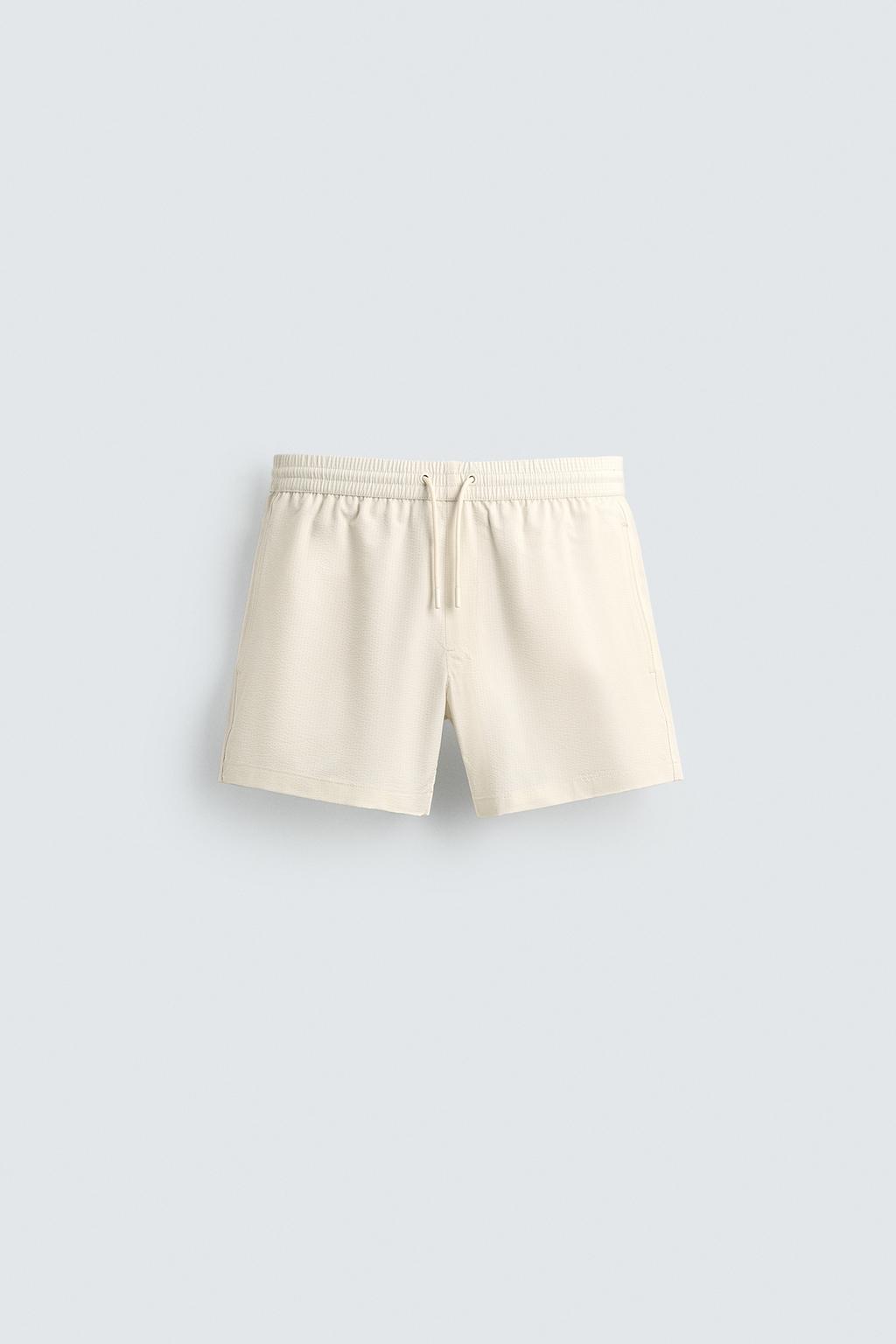 Полупрозрачные плавки из технической ткани средней длины zara