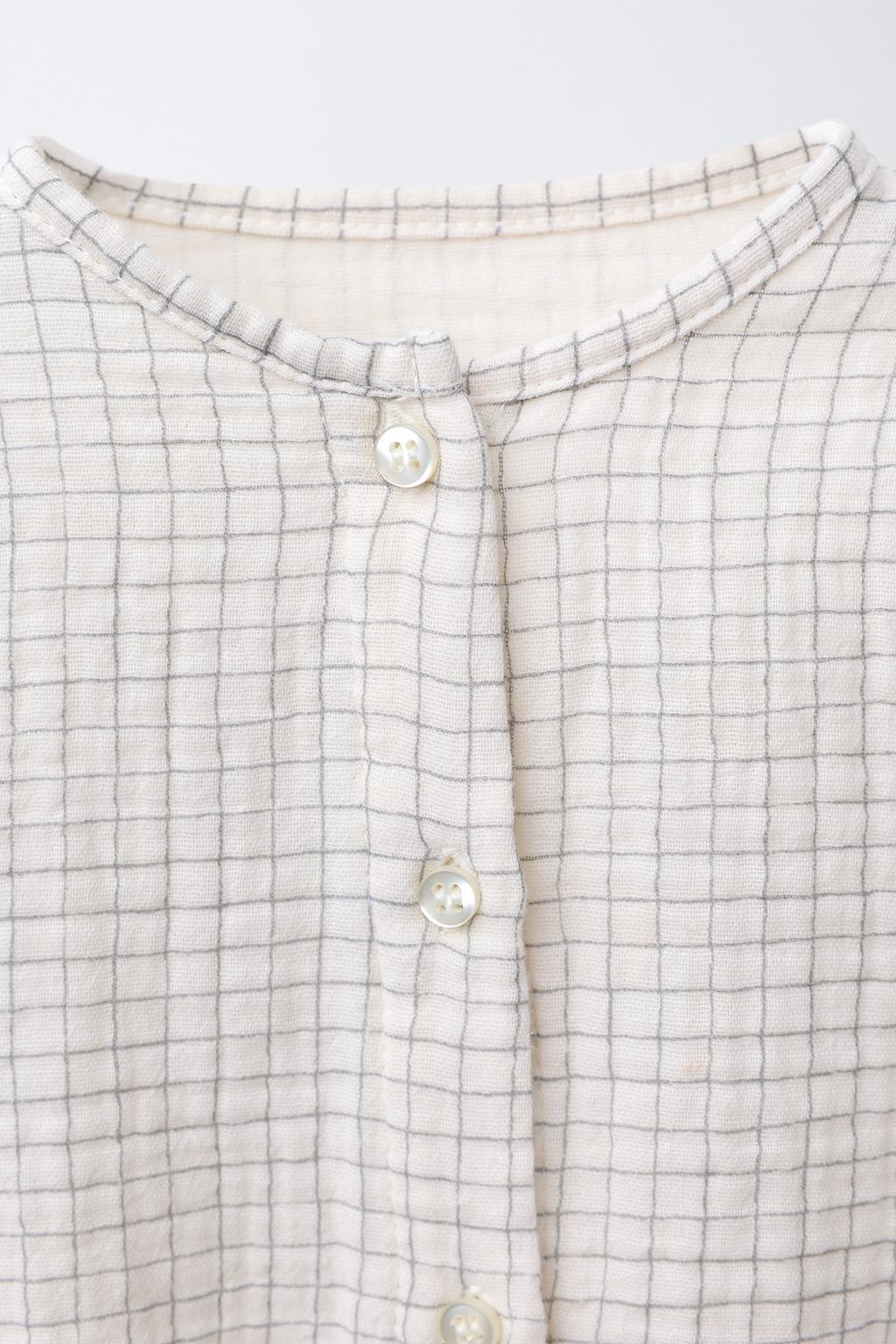 Боди из хлопкового газа с клетчатым принтом