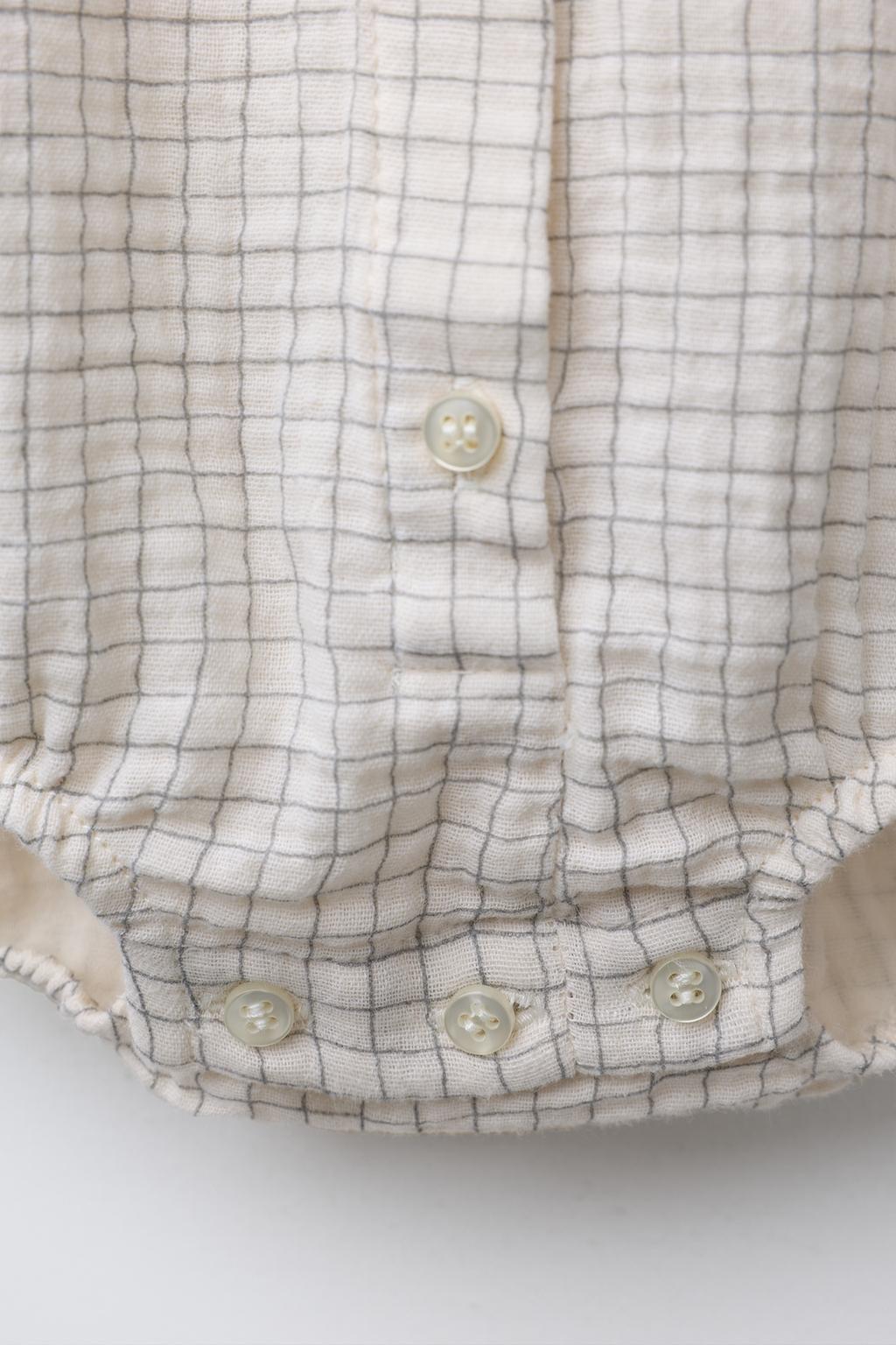 Боди из хлопкового газа с клетчатым принтом