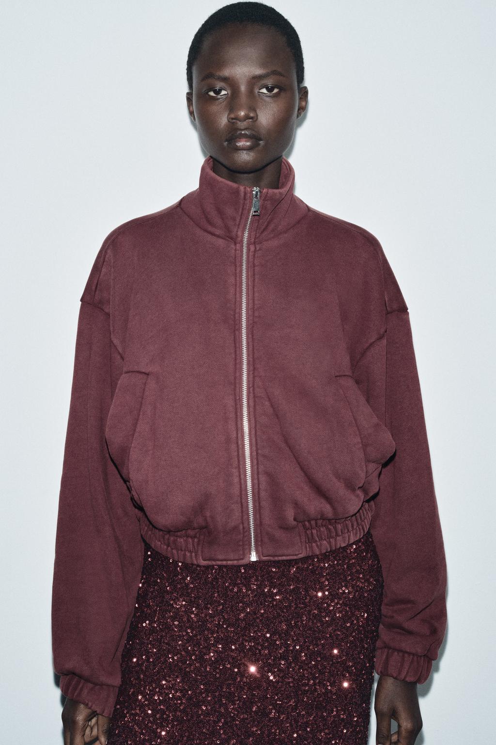 КУРТКА ИЗ МЯГКОЙ ТКАНИ С ЭФФЕКТОМ ПОТЕРТОСТИ