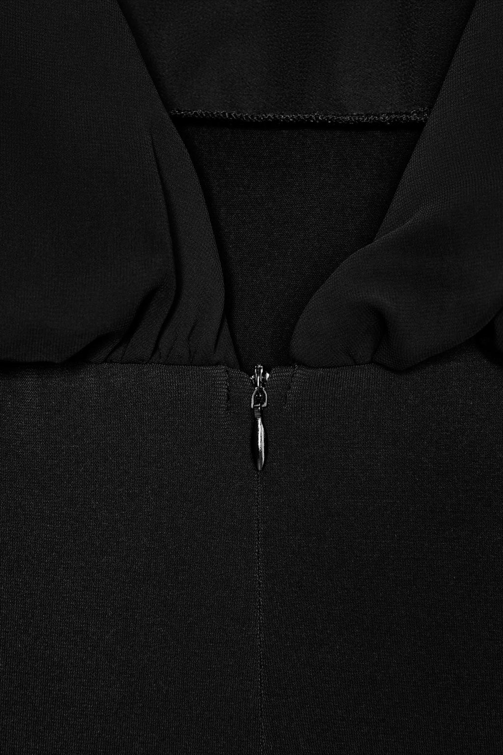 БОДИ ИЗ ЖОРЖЕТА С КОМБИНИРОВАННЫМИ БАНТАМИ