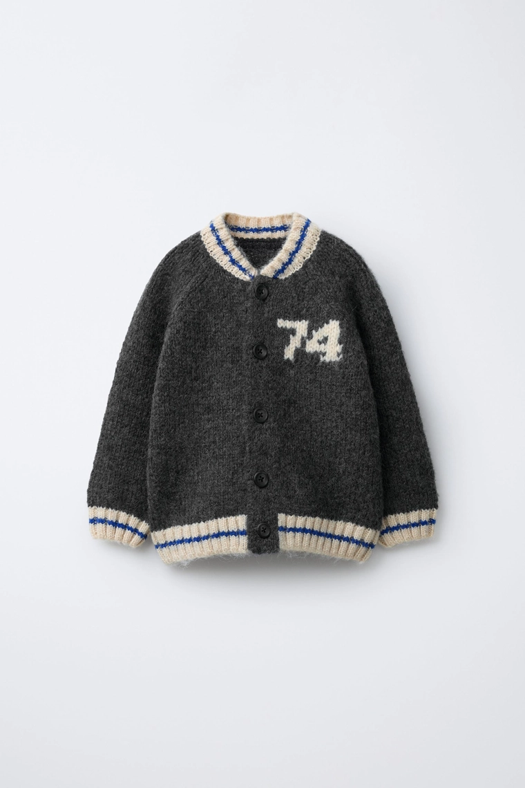 КАРДИГАН ИЗ СМЕСОВОЙ ШЕРСТИ С ЦИФРОВЫМ ПРИНТОМ