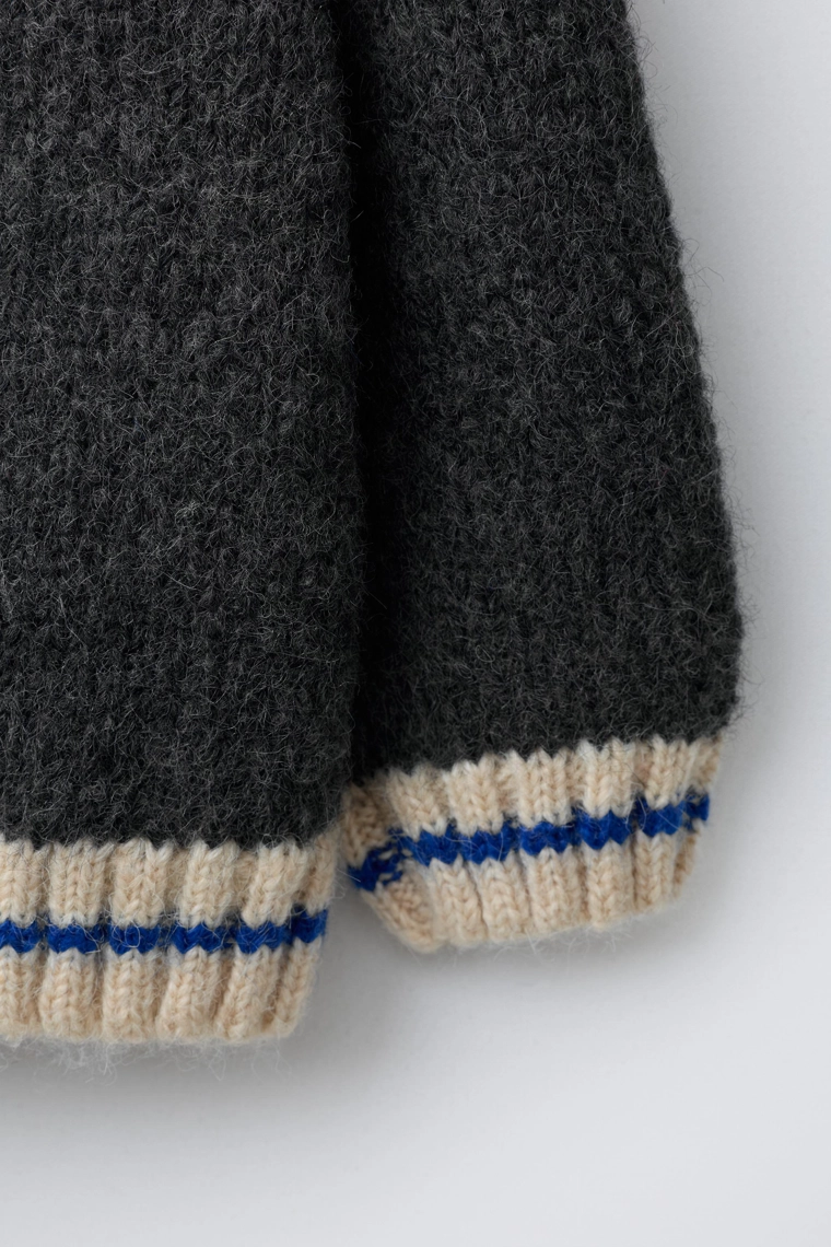 КАРДИГАН ИЗ СМЕСОВОЙ ШЕРСТИ С ЦИФРОВЫМ ПРИНТОМ