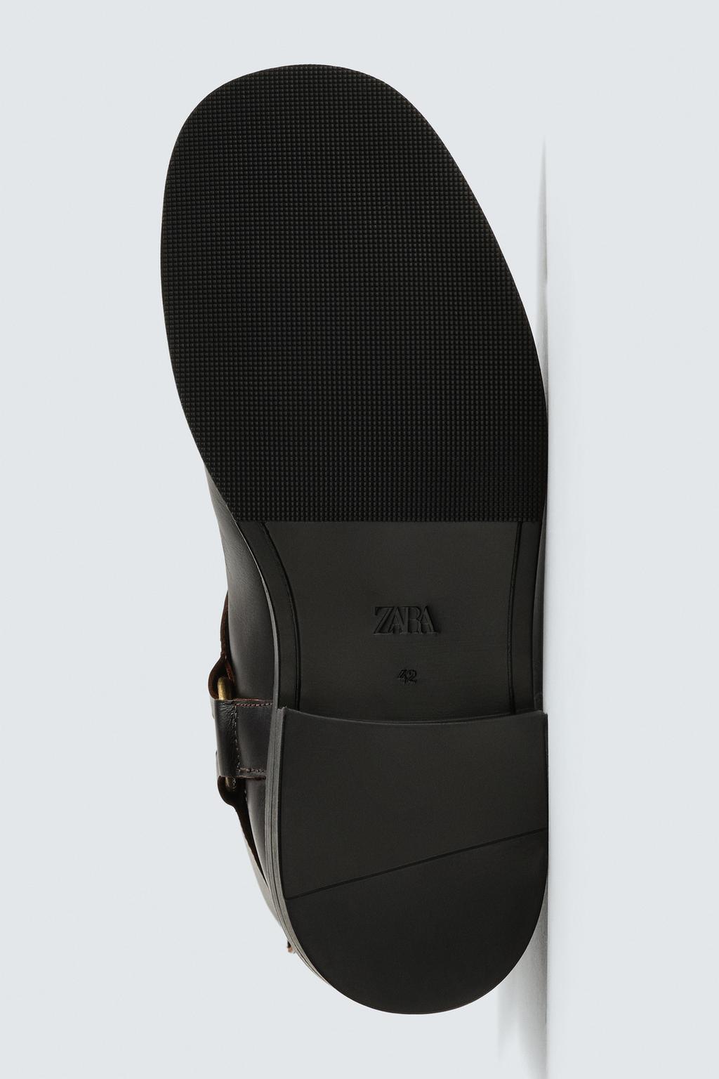 КОЖАНЫЕ БОТИНКИ С РЕМЕШКАМИ