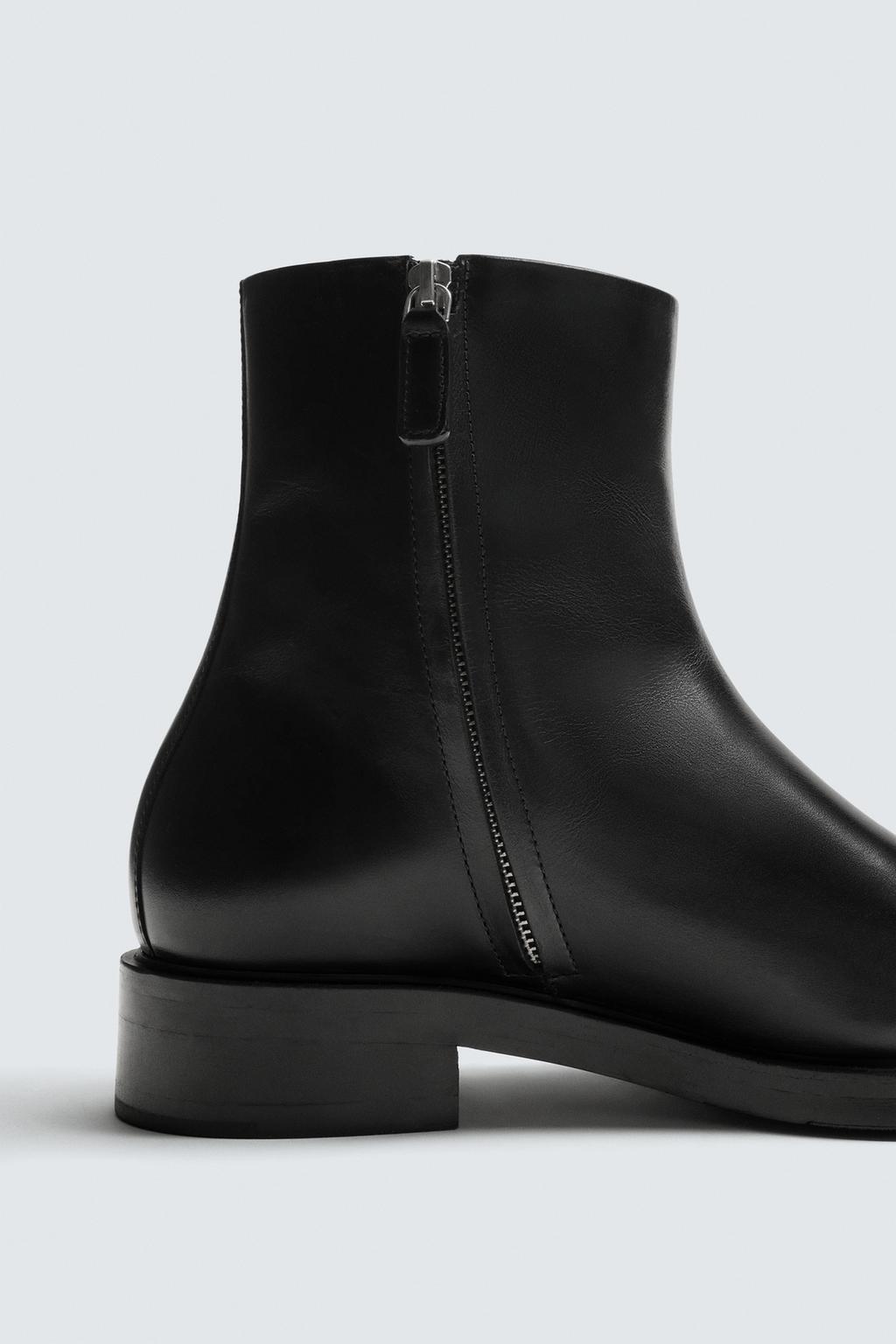 КОЖАНЫЕ БОТИНКИ С ОСТРЫМ НОСОМ