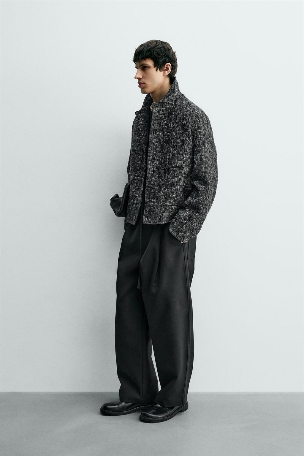 Куртка-рубашка с карманами из текстурированной ткани