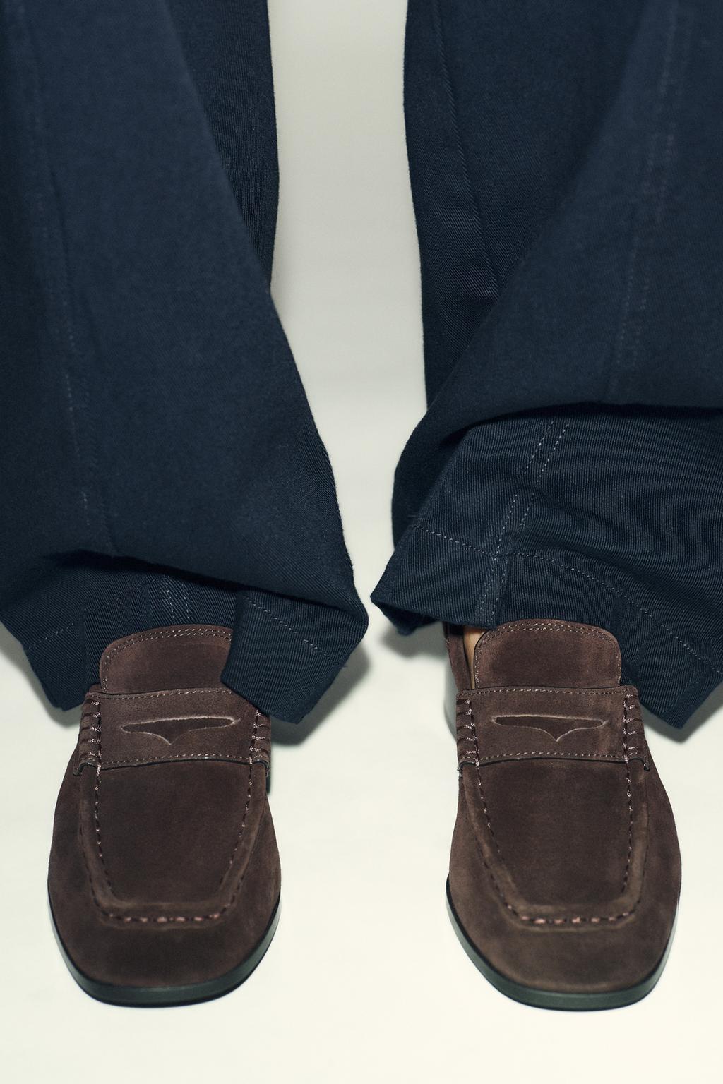 ЗАМШЕВЫЕ ЛОФЕРЫ НА КАБЛУКЕ