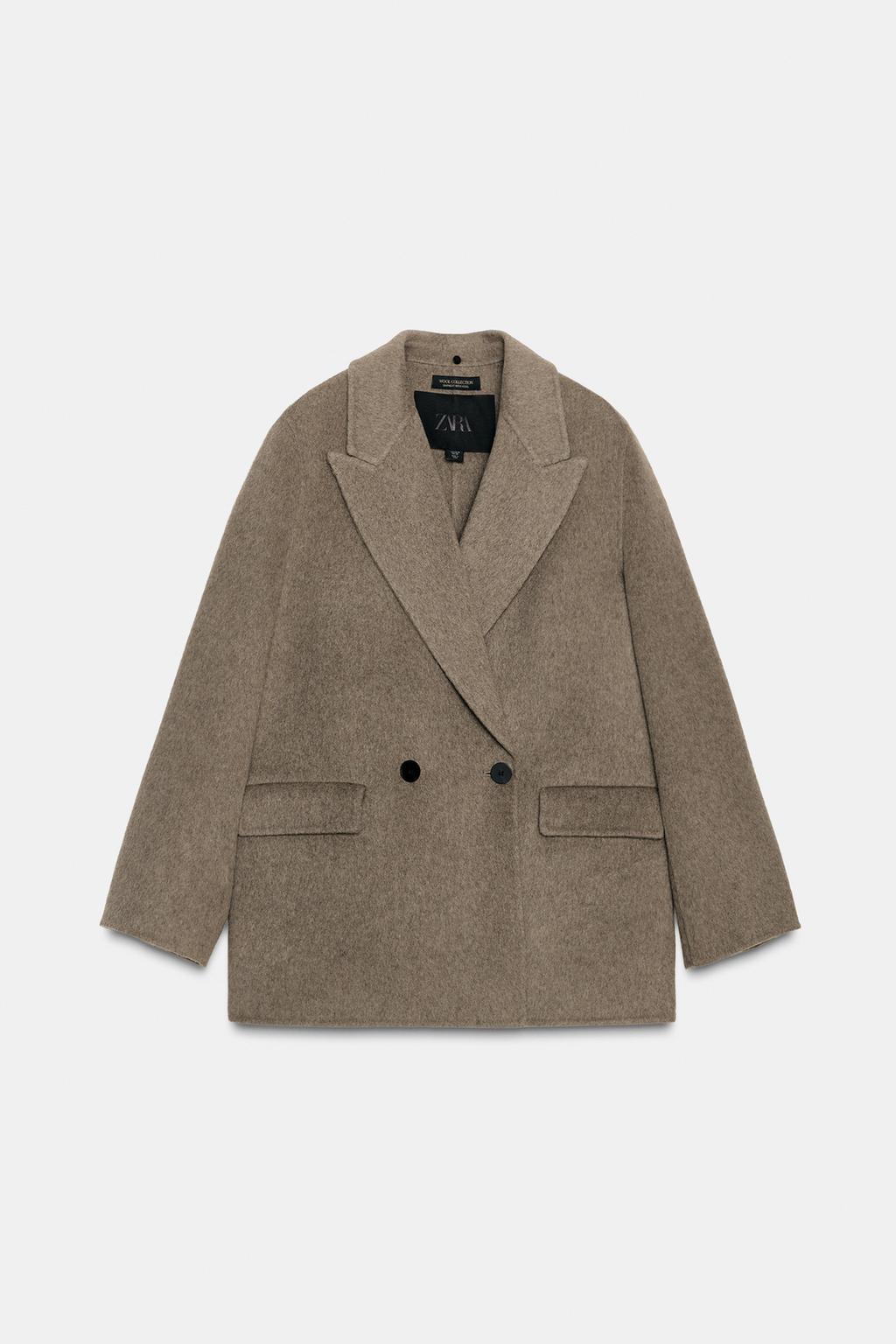 Шерстяной пиджак с отстёгивающимся воротником с искусственным мехом zw collection