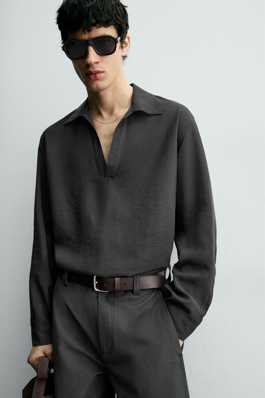 ПОЛО ИЗ СТРУЯЩЕЙСЯ ТКАНИ