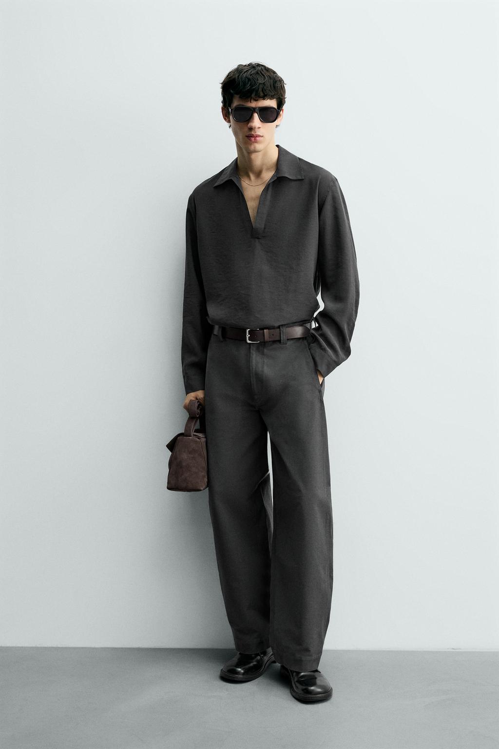 ПОЛО ИЗ СТРУЯЩЕЙСЯ ТКАНИ