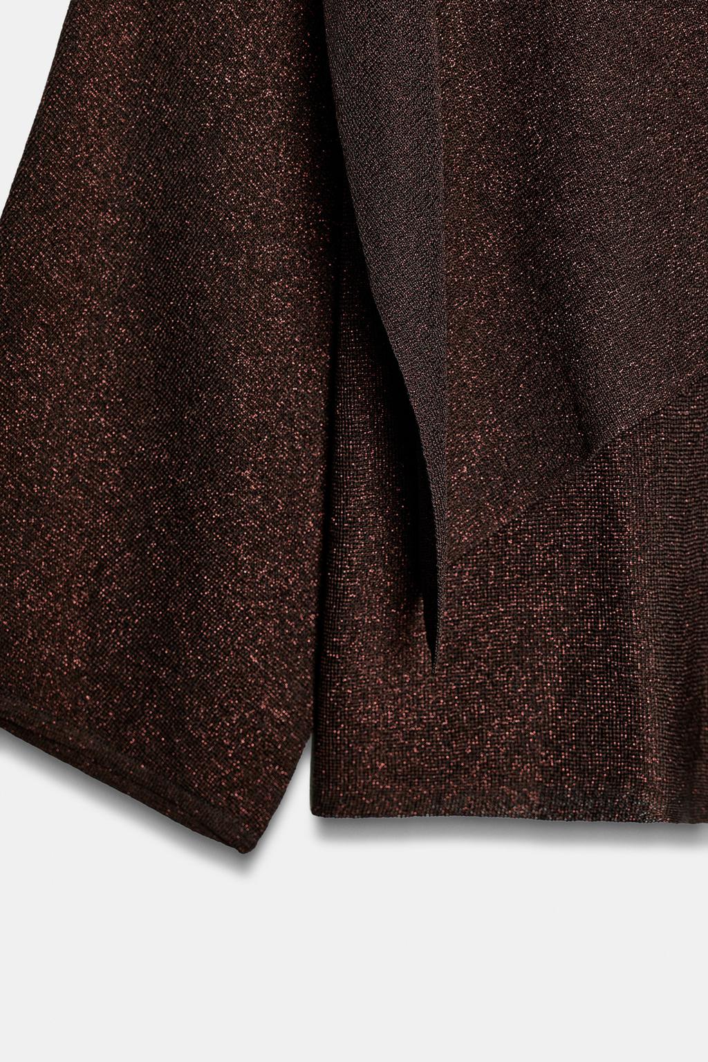 ТРИКОТАЖНЫЙ СВИТЕР-НАКИДКА С БЛЕСТЯЩЕЙ НИТЬЮ