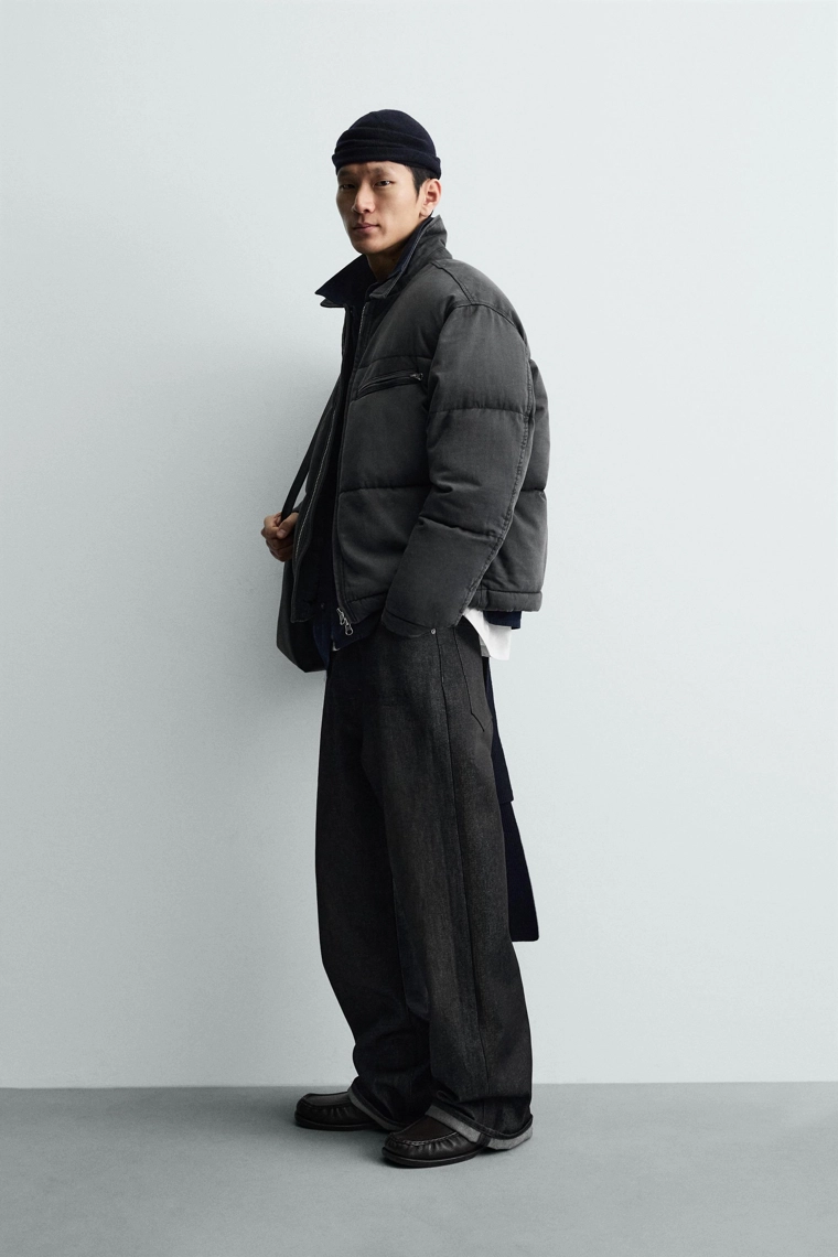 УТЕПЛЕННАЯ ДЖИНСОВАЯ КУРТКА С ЭФФЕКТОМ ПОТЕРТОСТИ