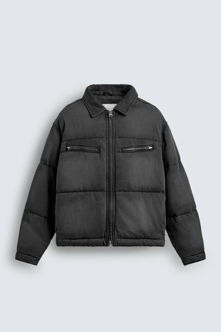 УТЕПЛЕННАЯ ДЖИНСОВАЯ КУРТКА С ЭФФЕКТОМ ПОТЕРТОСТИ