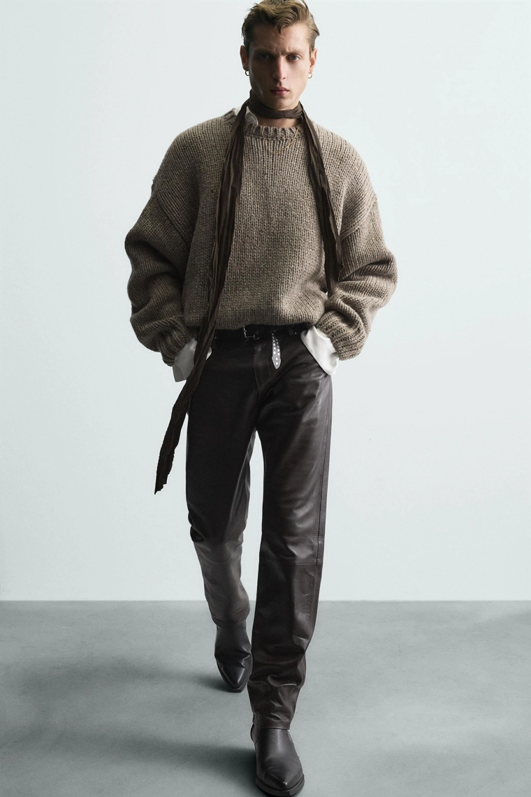 СВИТЕР ИЗ РЕЛЬЕФНОЙ ТКАНИ С ШЕРСТЬЮ