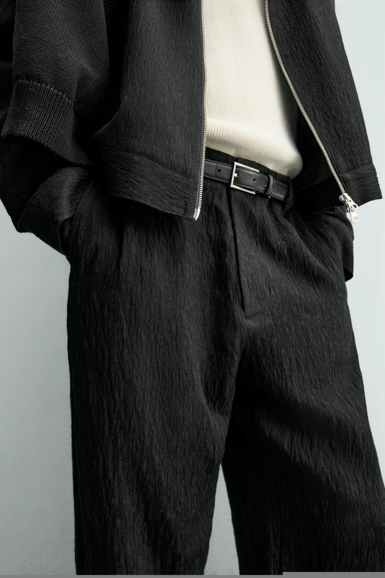 БРЮКИ REGULAR FIT С НЕРОВНОЙ СТРУКТУРОЙ