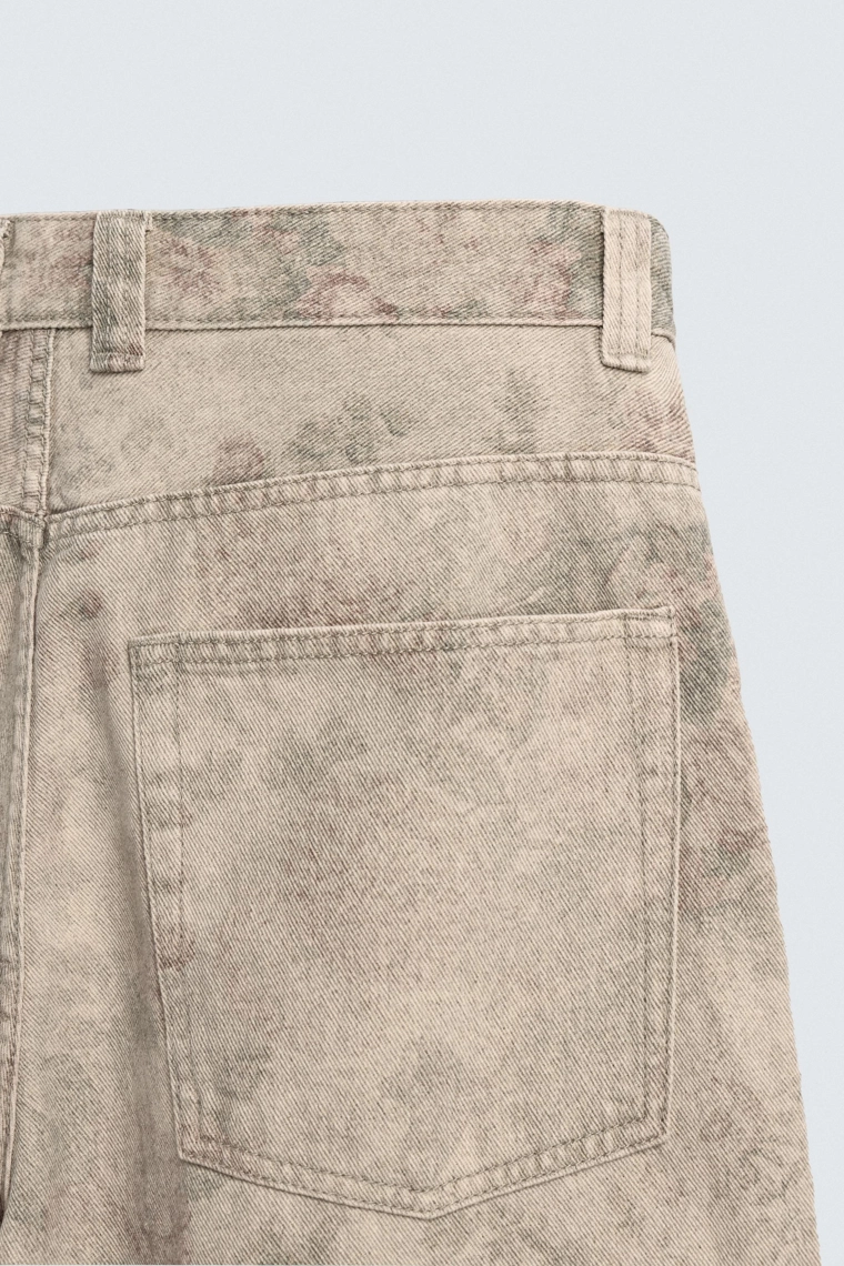 БРЮКИ BALLOON FIT С АБСТРАКТНЫМ ПРИНТОМ