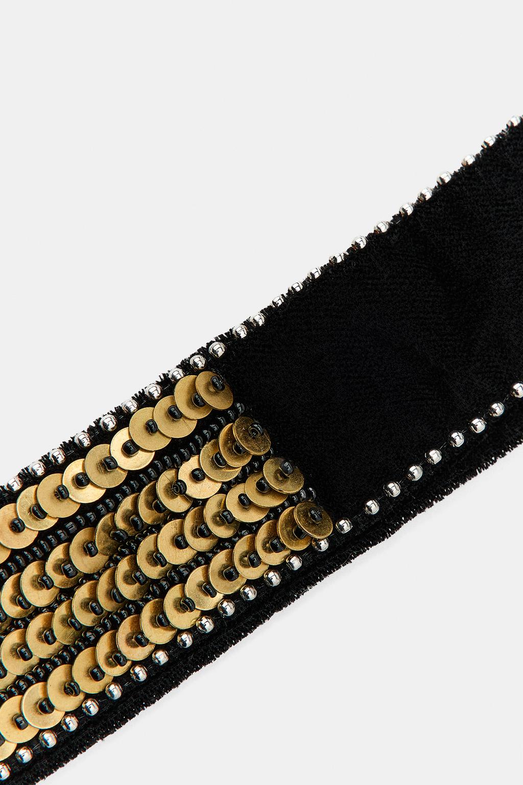 БАНДАНА ИЗ БАРХАТА С ПАЙЕТКАМИ