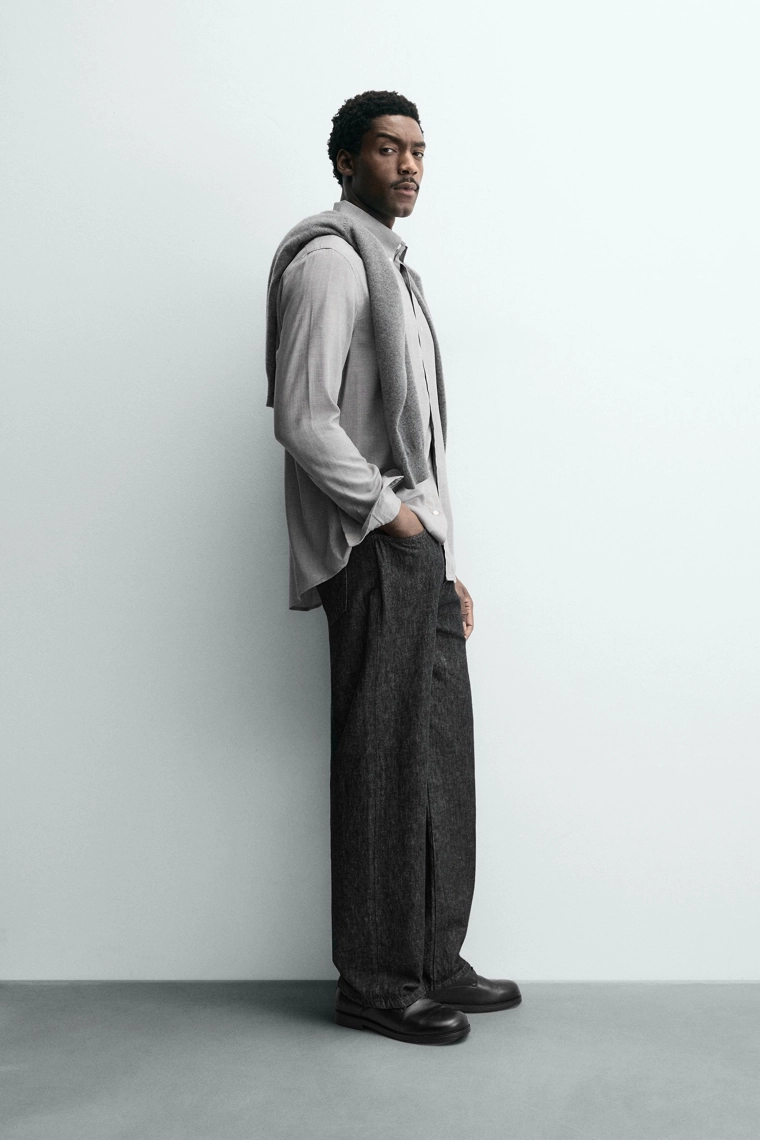 РУБАШКА ИЗ ВИСКОЗЫ И ШЕРСТИ В КЛЕТКУ