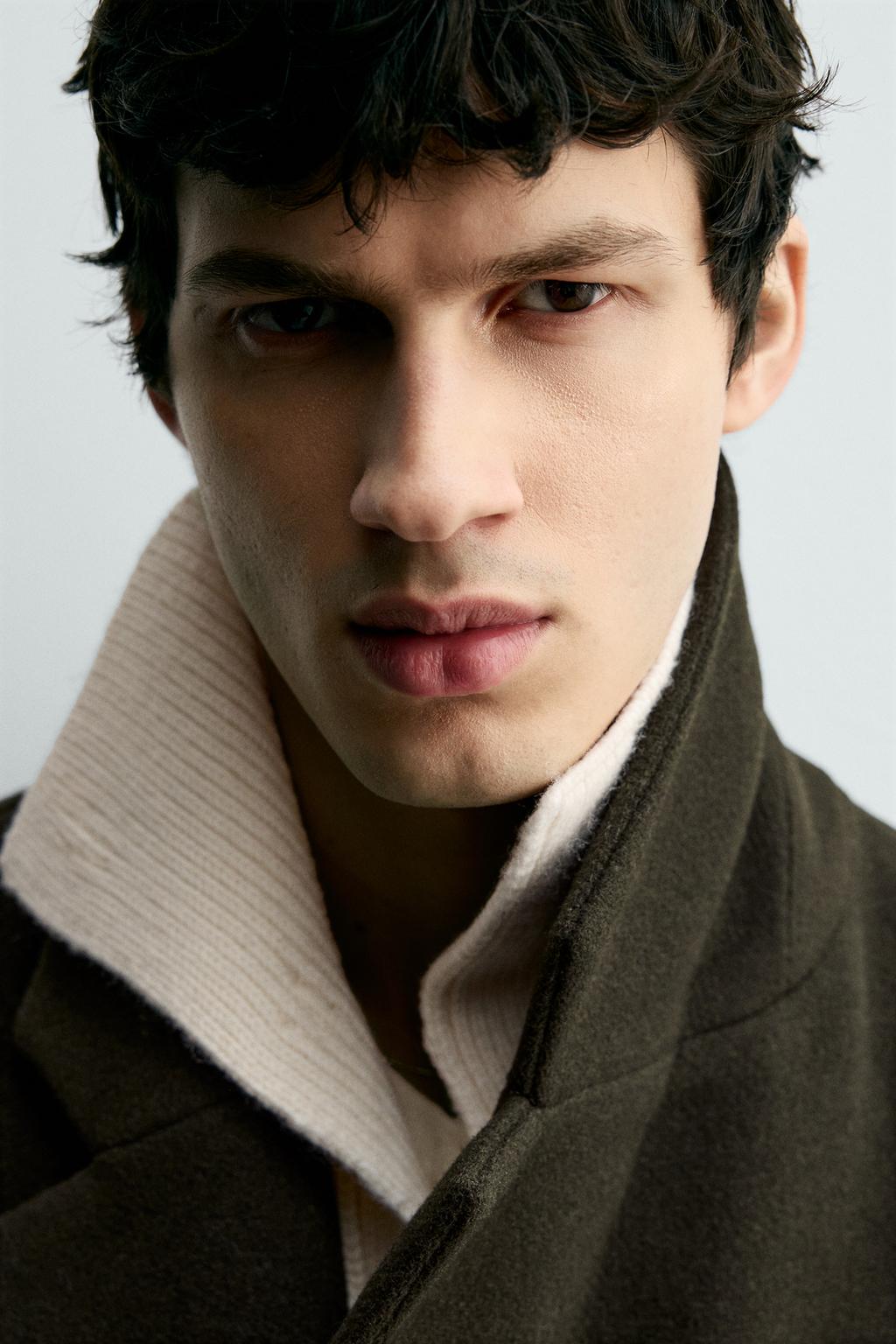 ДВУБОРТНОЕ ПАЛЬТО ИЗ СМЕСОВОЙ ШЕРСТИ С ПОЯСОМ