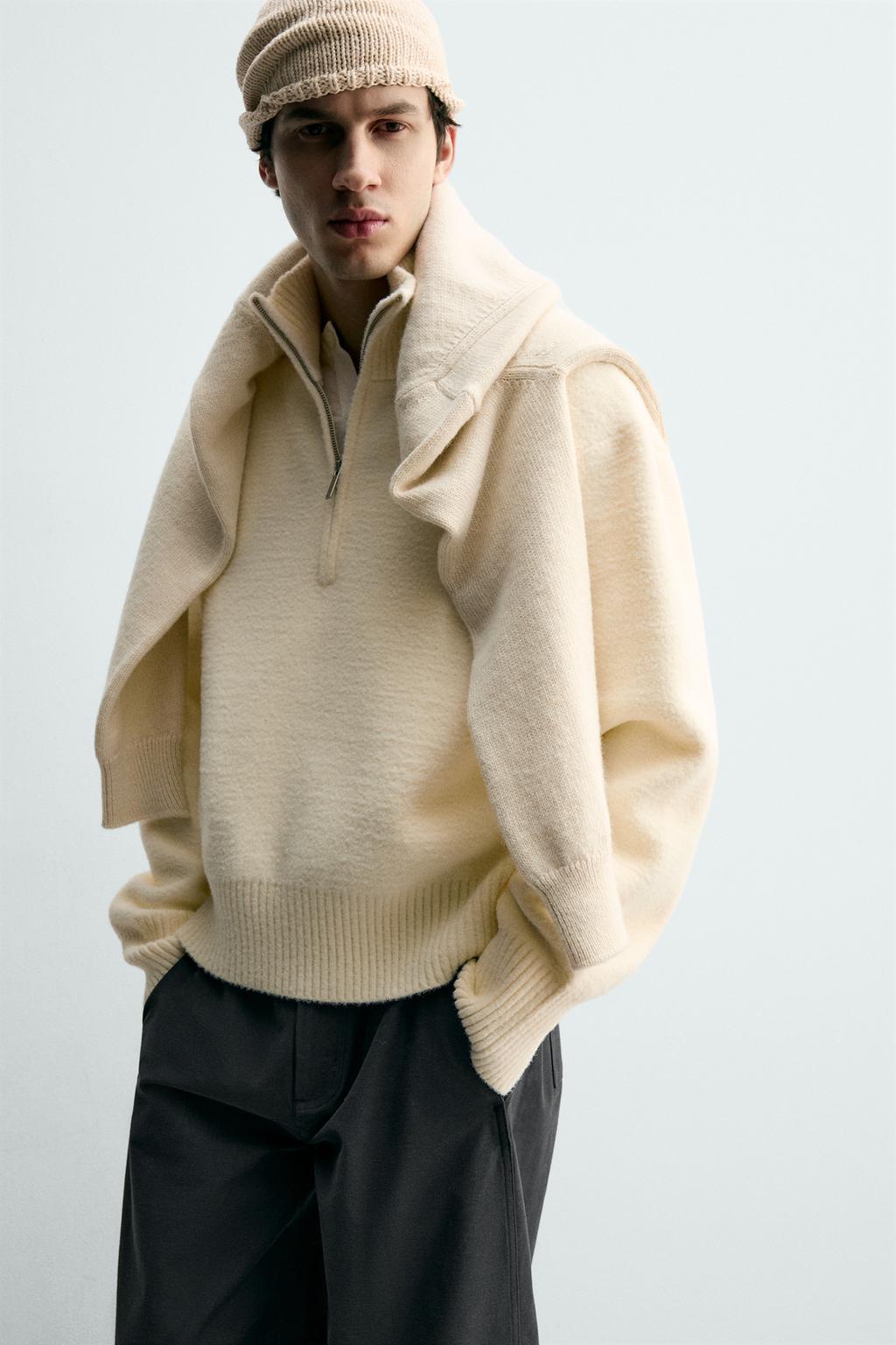 СВИТЕР ГЕОМЕТРИЧЕСКОГО КРОЯ С ТЕКСТУРОЙ