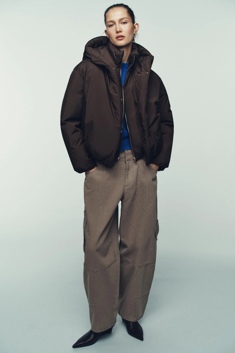 СТЕГАНЫЙ АНОРАК С КАПЮШОНОМ WATER REPELLENT WINDPROOF