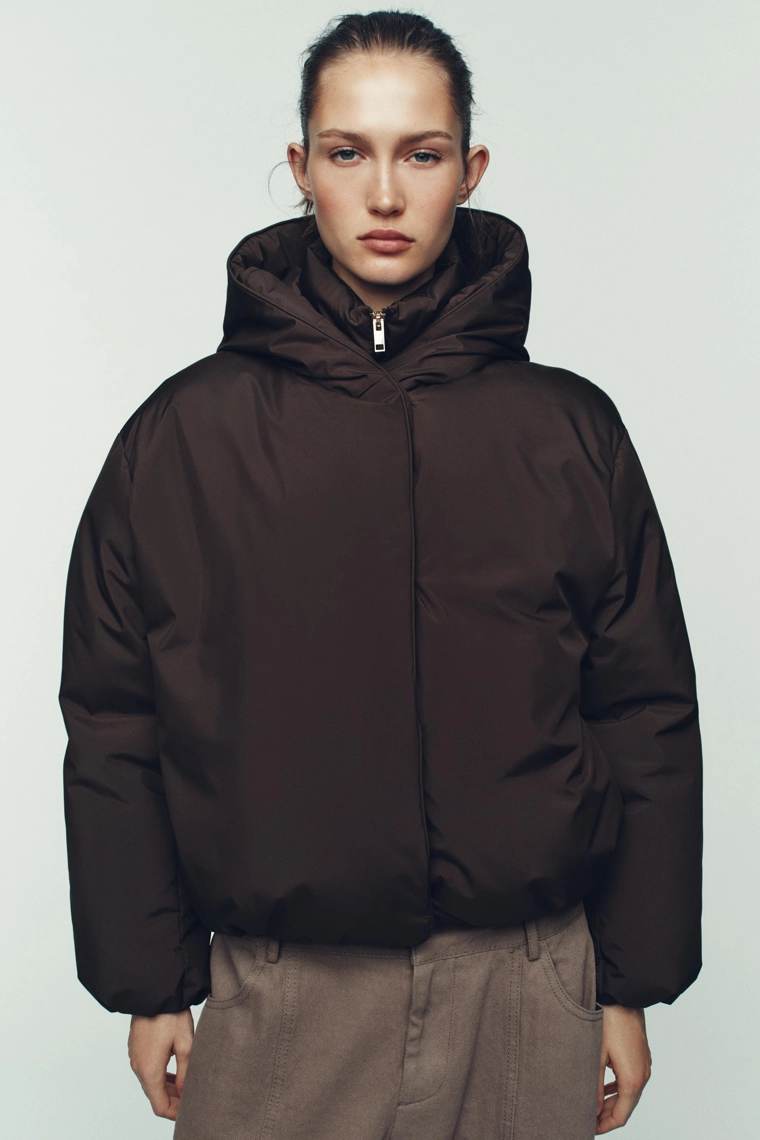 СТЕГАНЫЙ АНОРАК С КАПЮШОНОМ WATER REPELLENT WINDPROOF