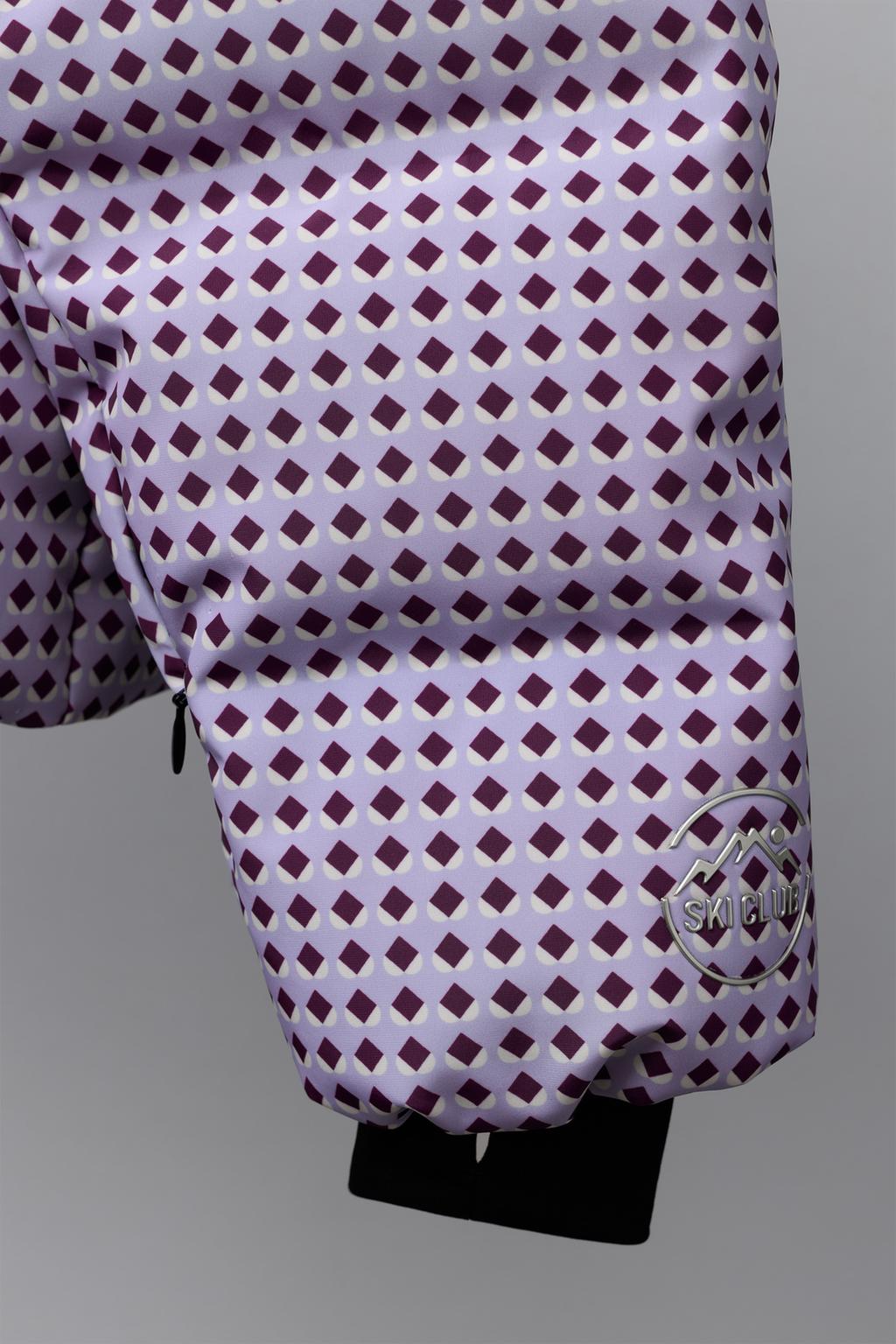 Пуховик с геометрическим принтом и перьями recco® из коллекции лыжной одежды, водонепроницаемый и защищающий от ветра