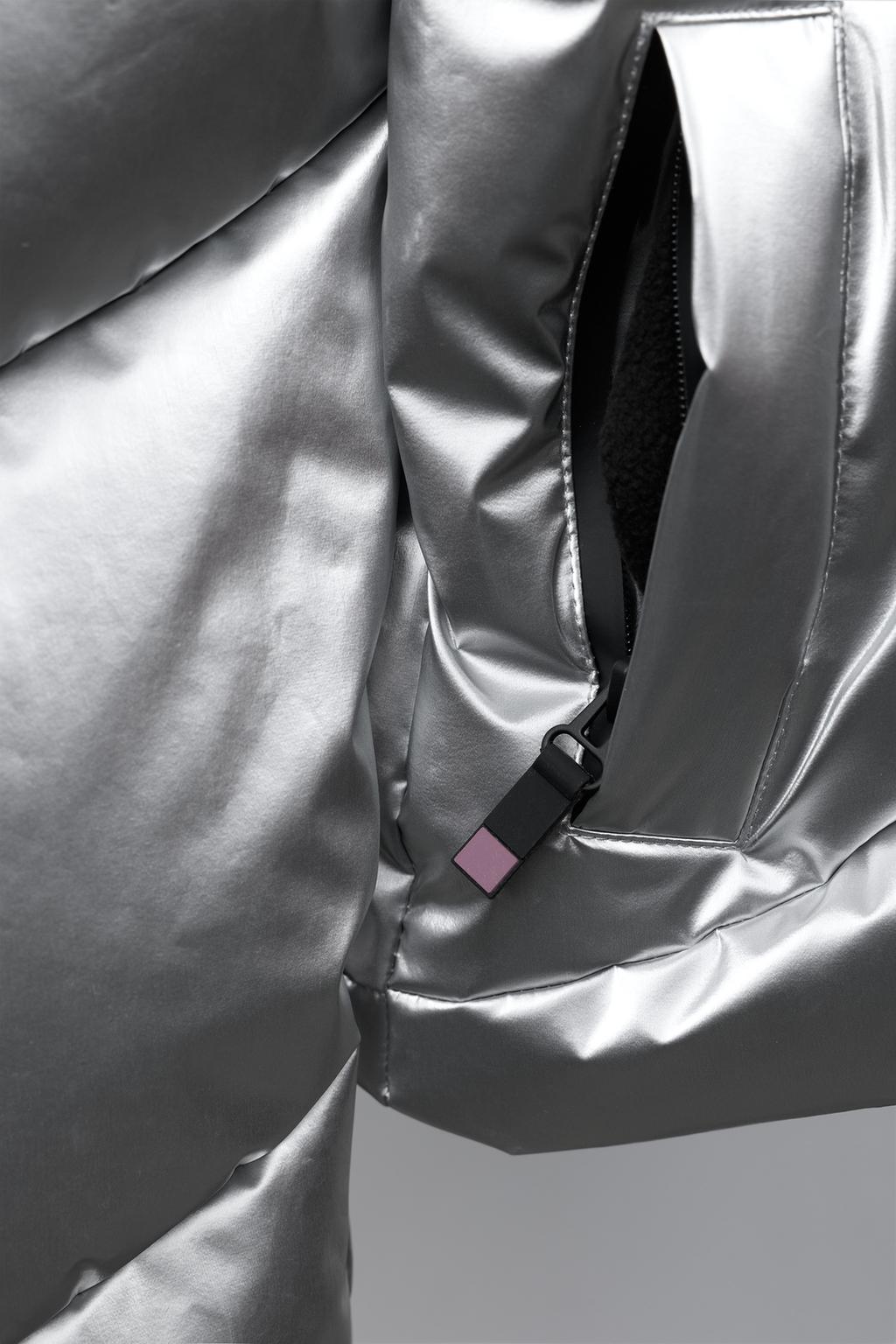 Пуховик с металлическим блеском, водоотталкивающий и ветрозащитный, коллекция лыжной экипировки с системой recco®